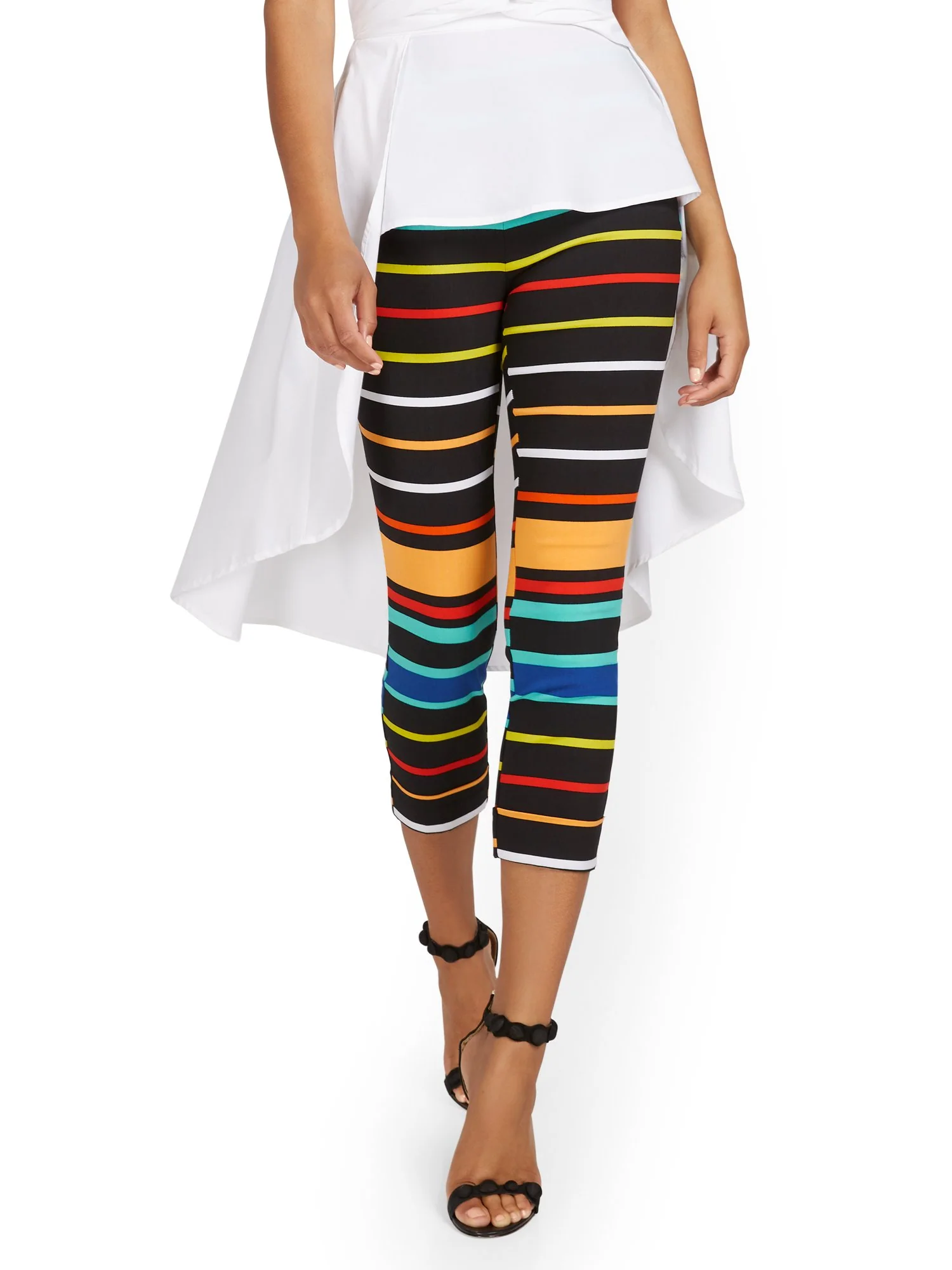Tall Whitney High-Waisted Pull-On Slim-Leg Capri Pant - Bold Stripe - Image 2