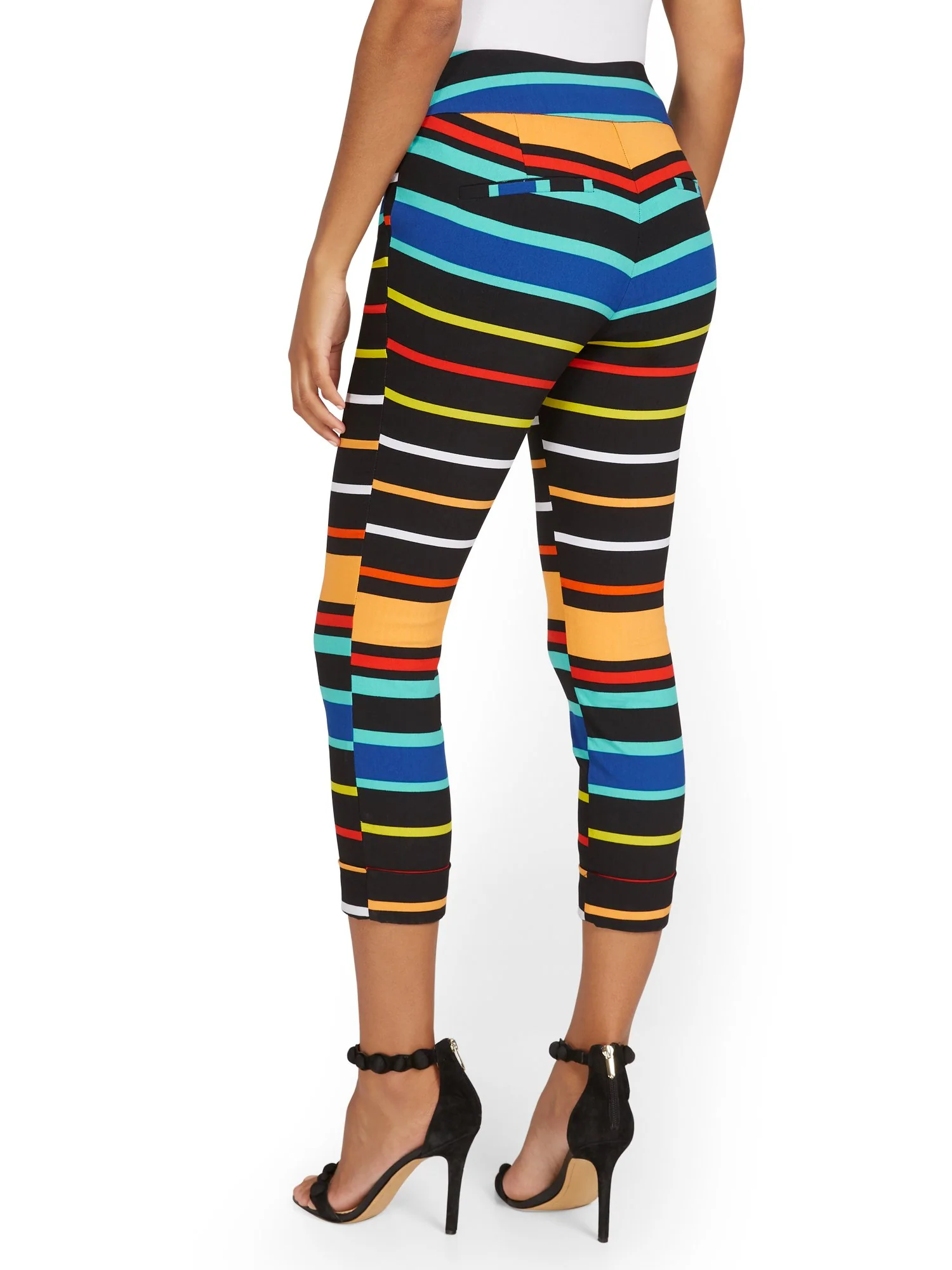 Tall Whitney High-Waisted Pull-On Slim-Leg Capri Pant - Bold Stripe - Image 3