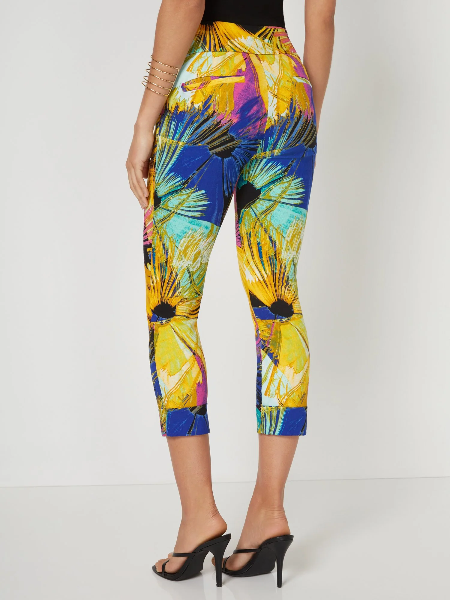 Tall Whitney High-Waisted Pull-On Slim-Leg Capri Pant - Firework Print - Image 3