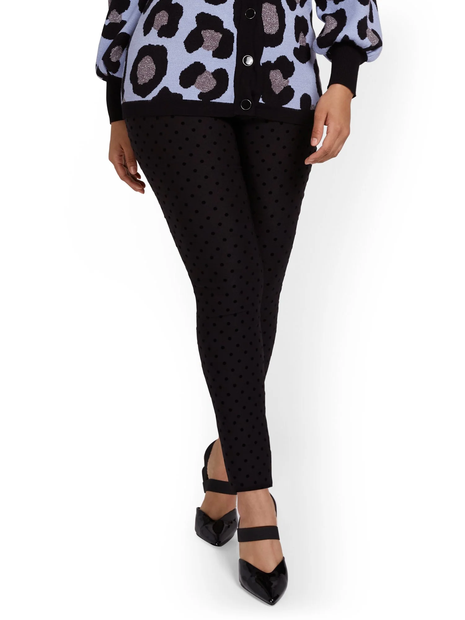 Tall Whitney High-Waisted Pull-On Slim-Leg Pant - Dot-Print - Image 2