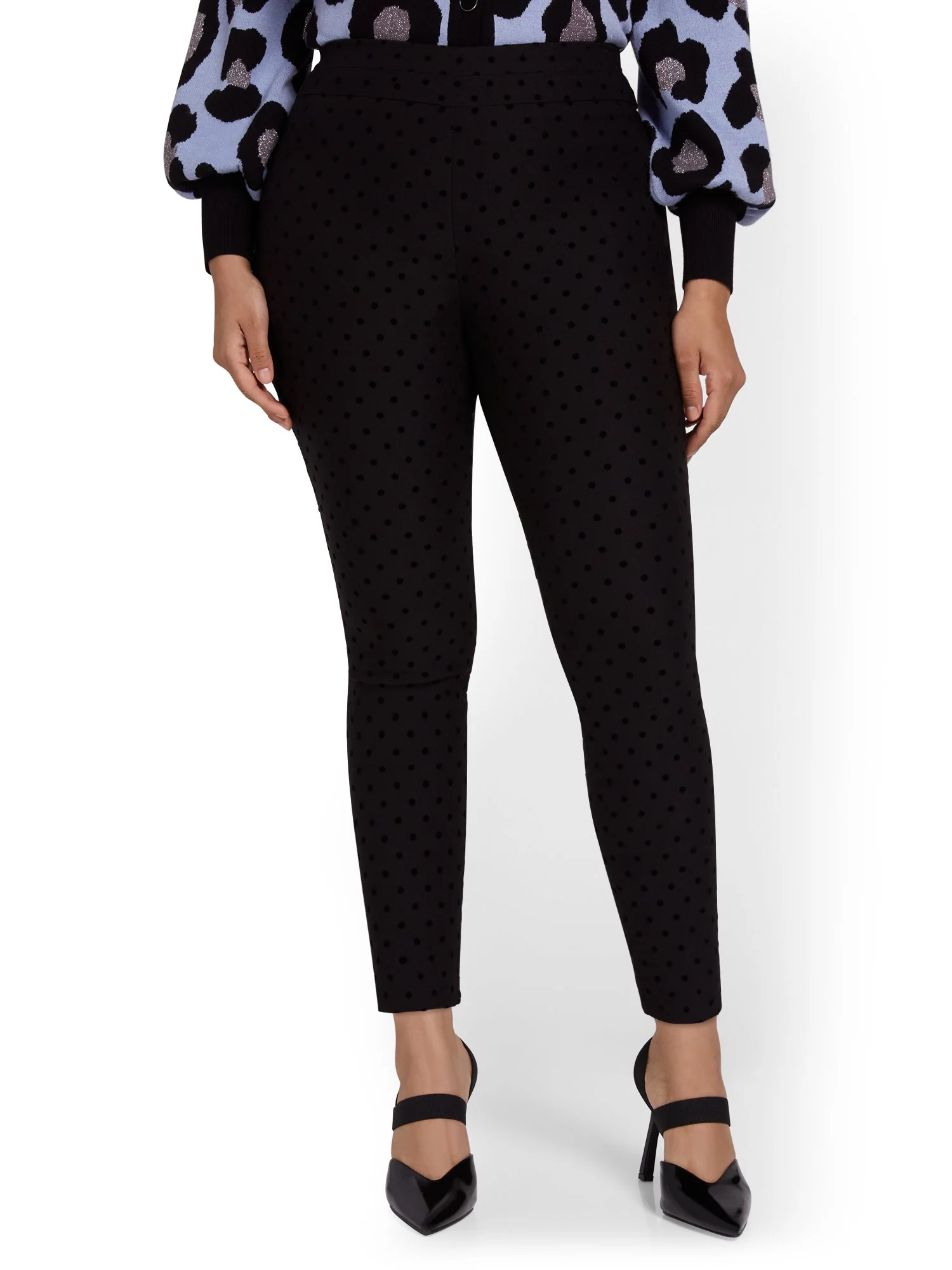 Tall Whitney High-Waisted Pull-On Slim-Leg Pant - Dot-Print - Image 5