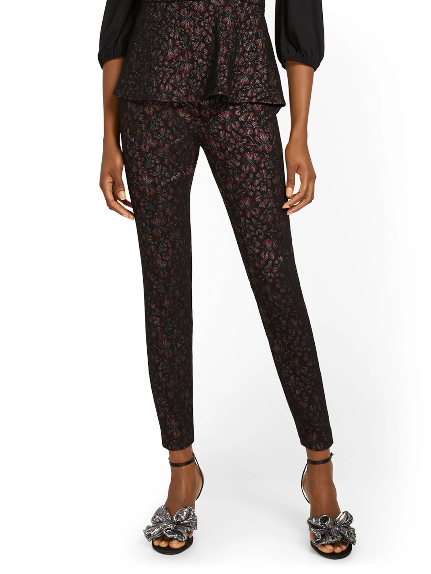Tall Whitney High-Waisted Pull-On Slim-Leg Pant - Floral-Print - Image 2