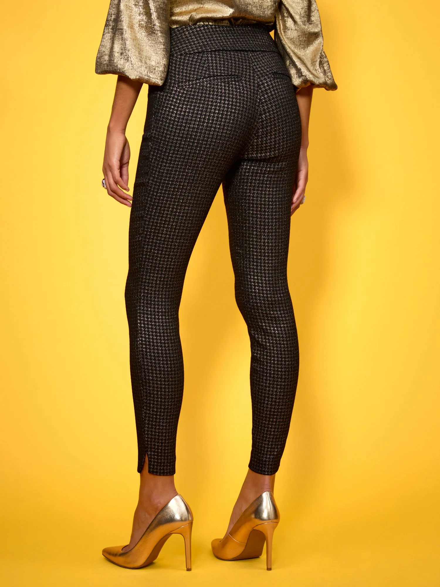 Tall Whitney High-Waisted Pull-On Slim-Leg Pant - Houndstooth - Image 3