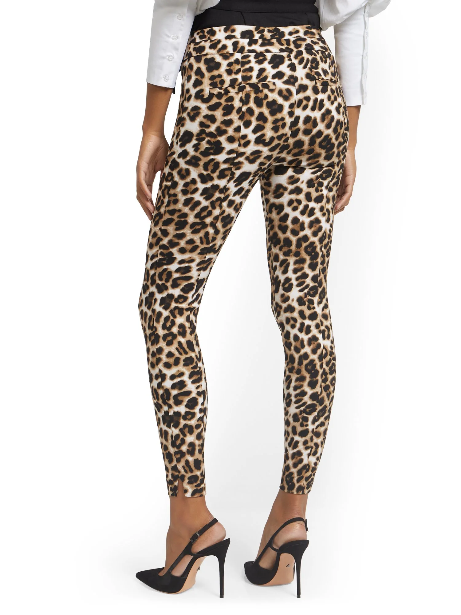 Tall Whitney High-Waisted Pull-On Slim-Leg Pant - Leopard - Image 2