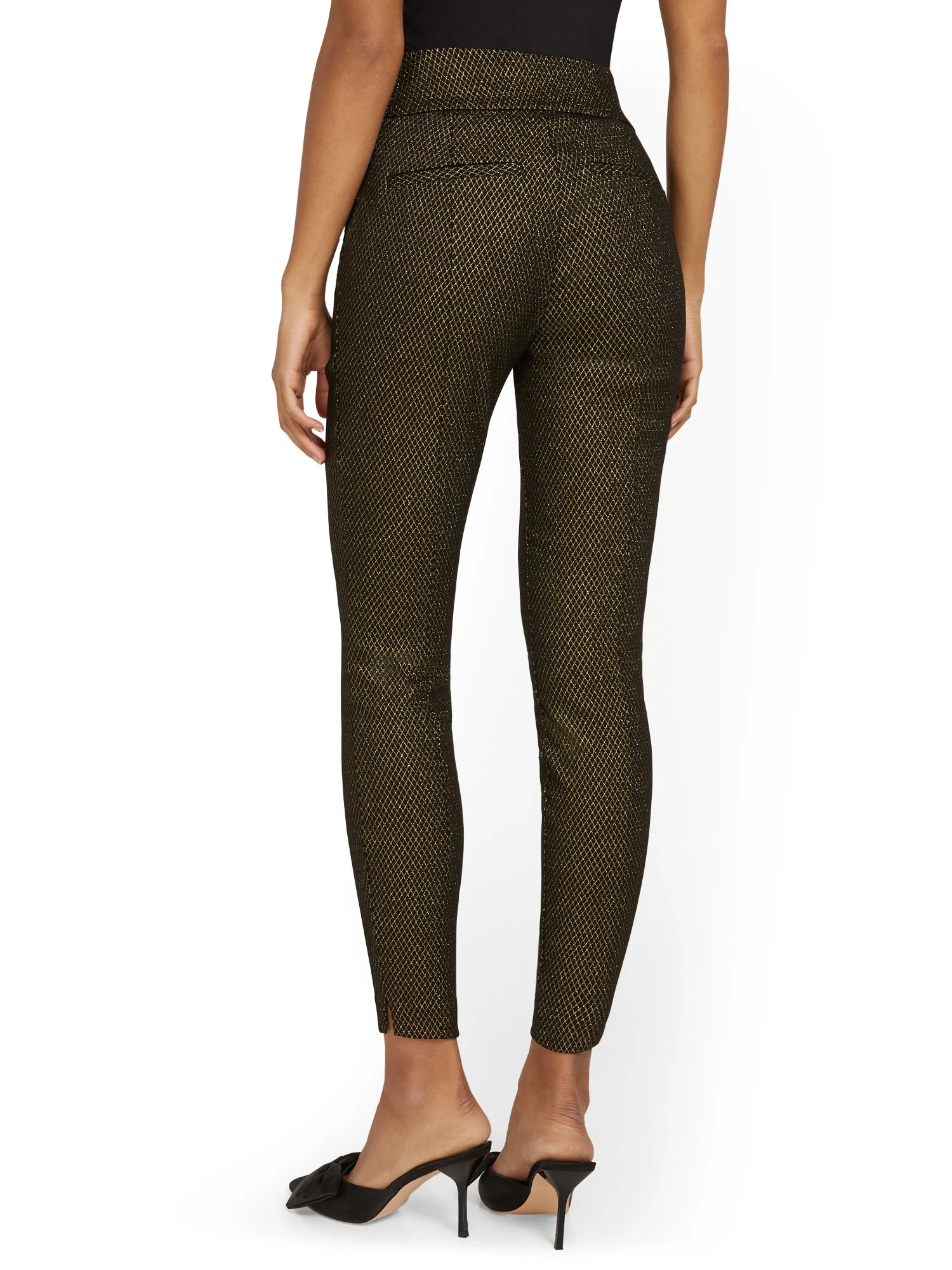 Tall Whitney High-Waisted Pull-On Slim-Leg Pant - Metallic - Image 3
