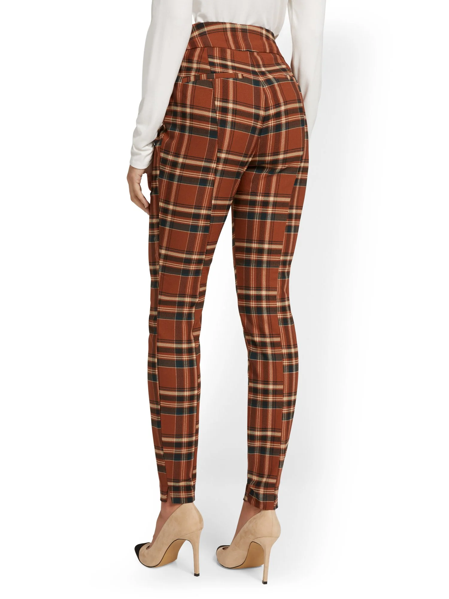 Tall Whitney High-Waisted Pull-On Slim-Leg Pant - Plaid - Image 2