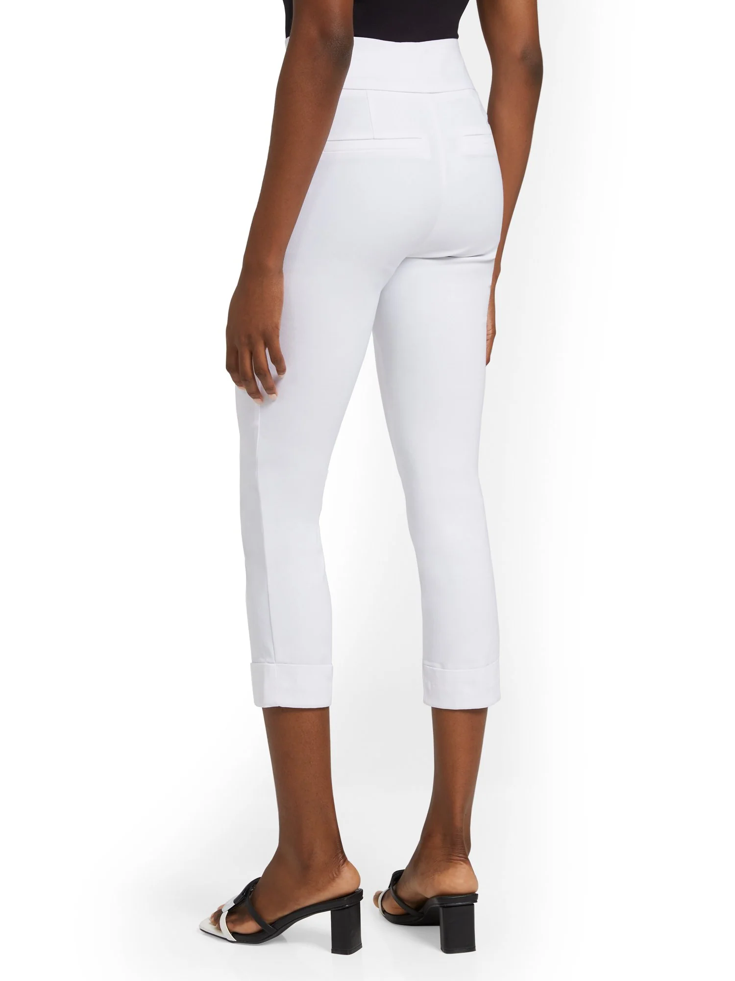 Tall Whitney High-Waisted Tummy Control Pull-On Slim-Leg Cuffed Capri Pant - Optic White - Image 3