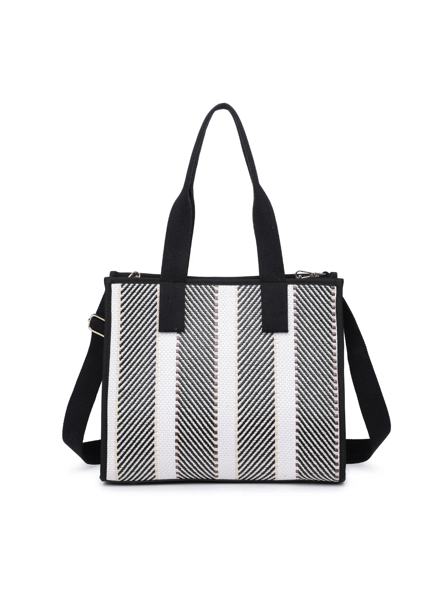 Moda Luxe Textured Canvas Two-Tone Plaid Book Bag - Brands We Love - Image 2