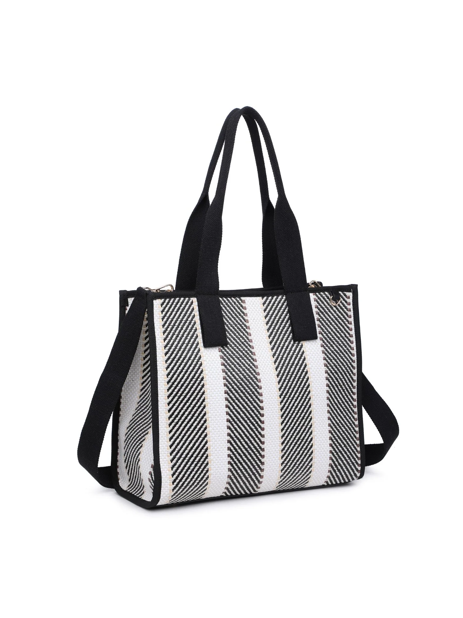 Moda Luxe Textured Canvas Two-Tone Plaid Book Bag - Brands We Love - Image 3