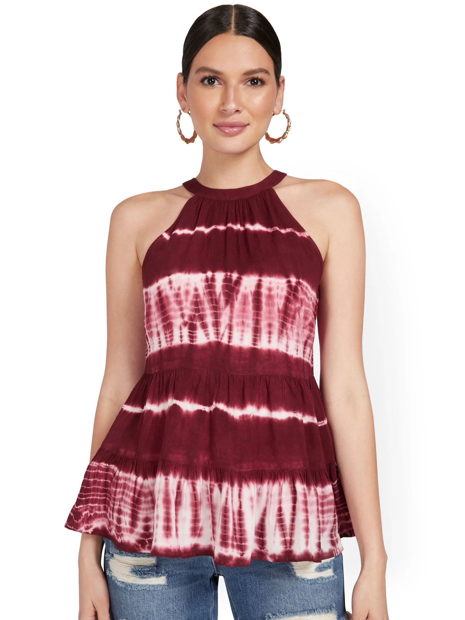 Tie-Dye Babydoll Halter Top