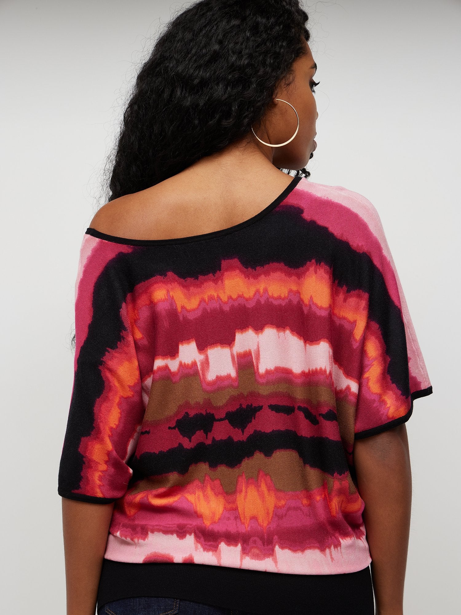 Tie-Dye Print Slouchy Pullover Sweater - Image 2