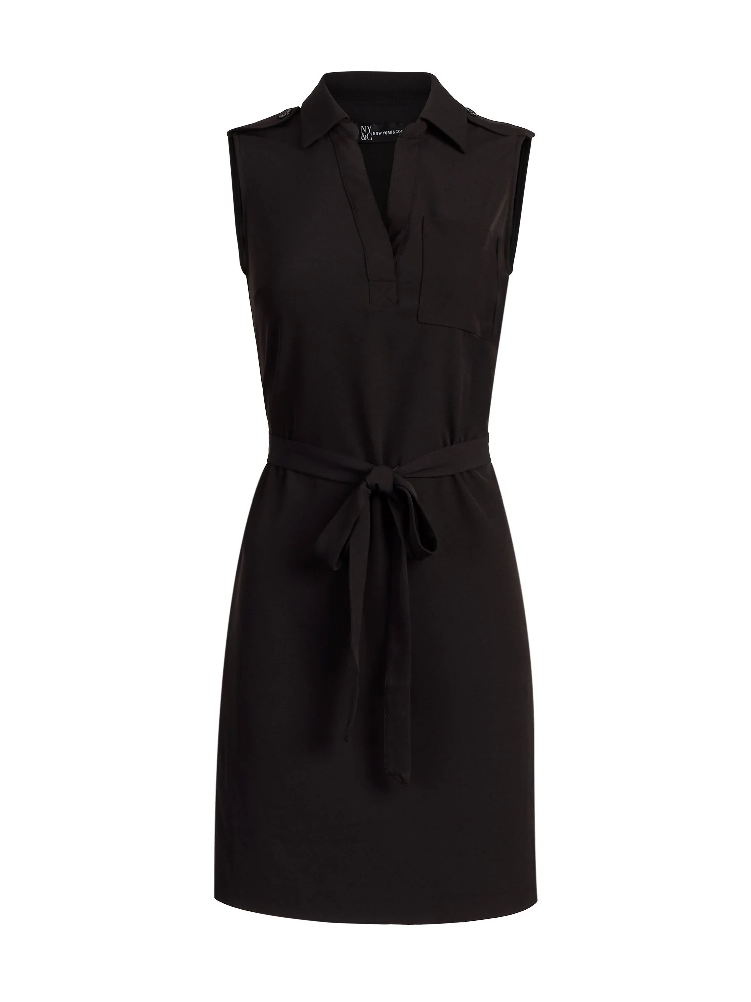 Tie-Front Belted Shirtdress - Image 2