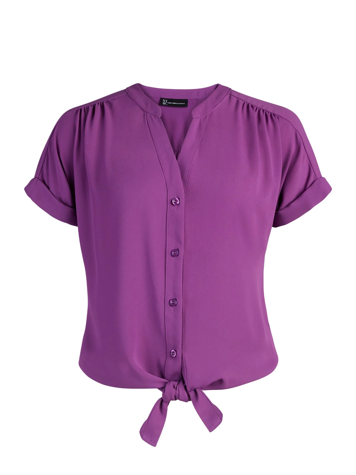 Tie-Front Short-Sleeve Blouse - Image 11
