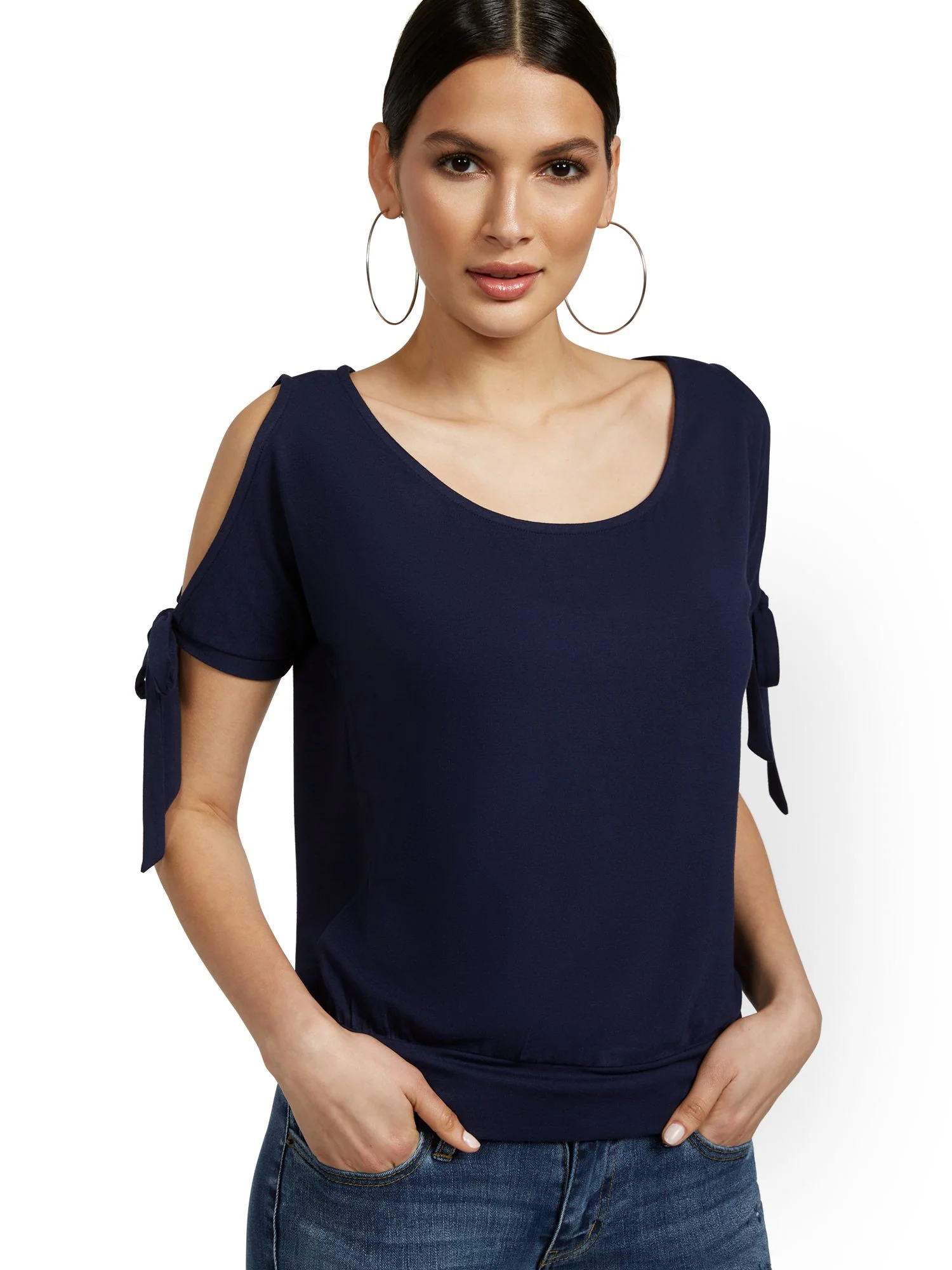 Tie-Shoulder Scoopneck Top - Image 17
