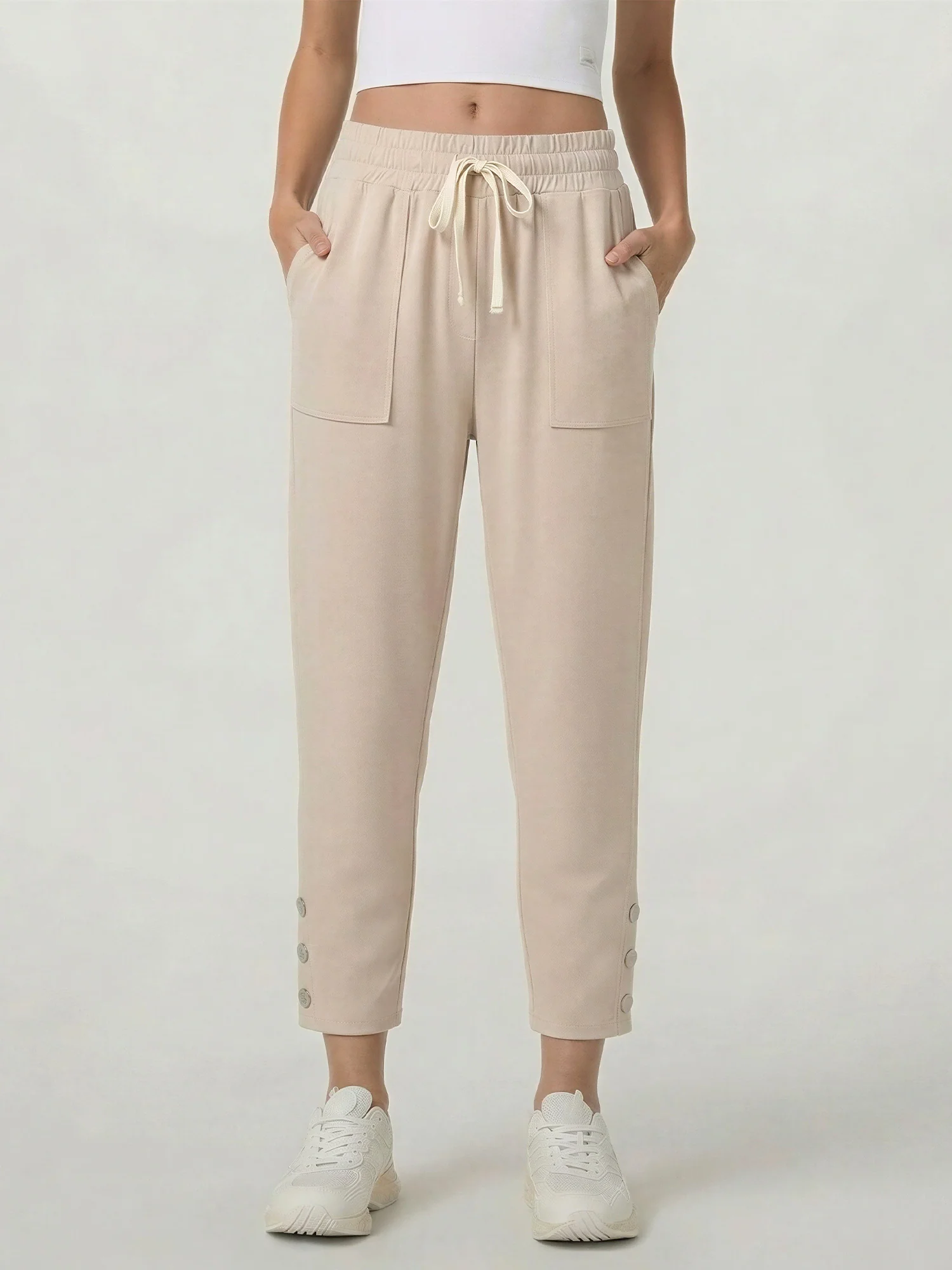 Tie Waist Exposed Pocket Jogger - Image 7