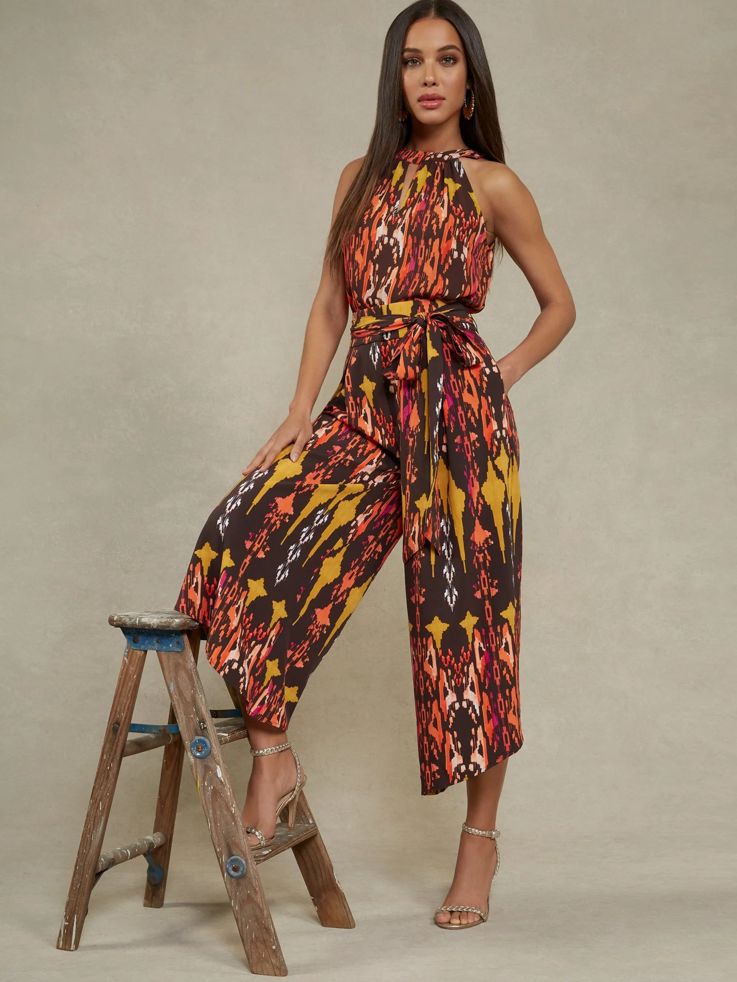 Tie-Waist Palazzo Capri Pant - Image 2