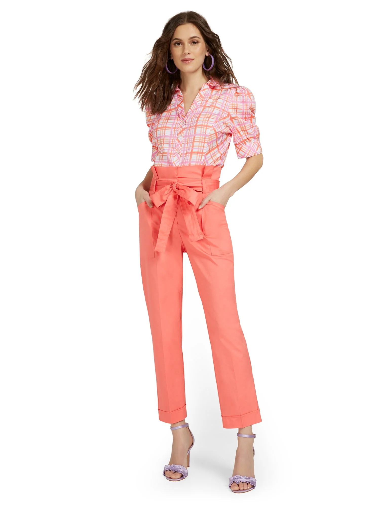 Tie-Waist Paperbag Ankle Pant - Image 4