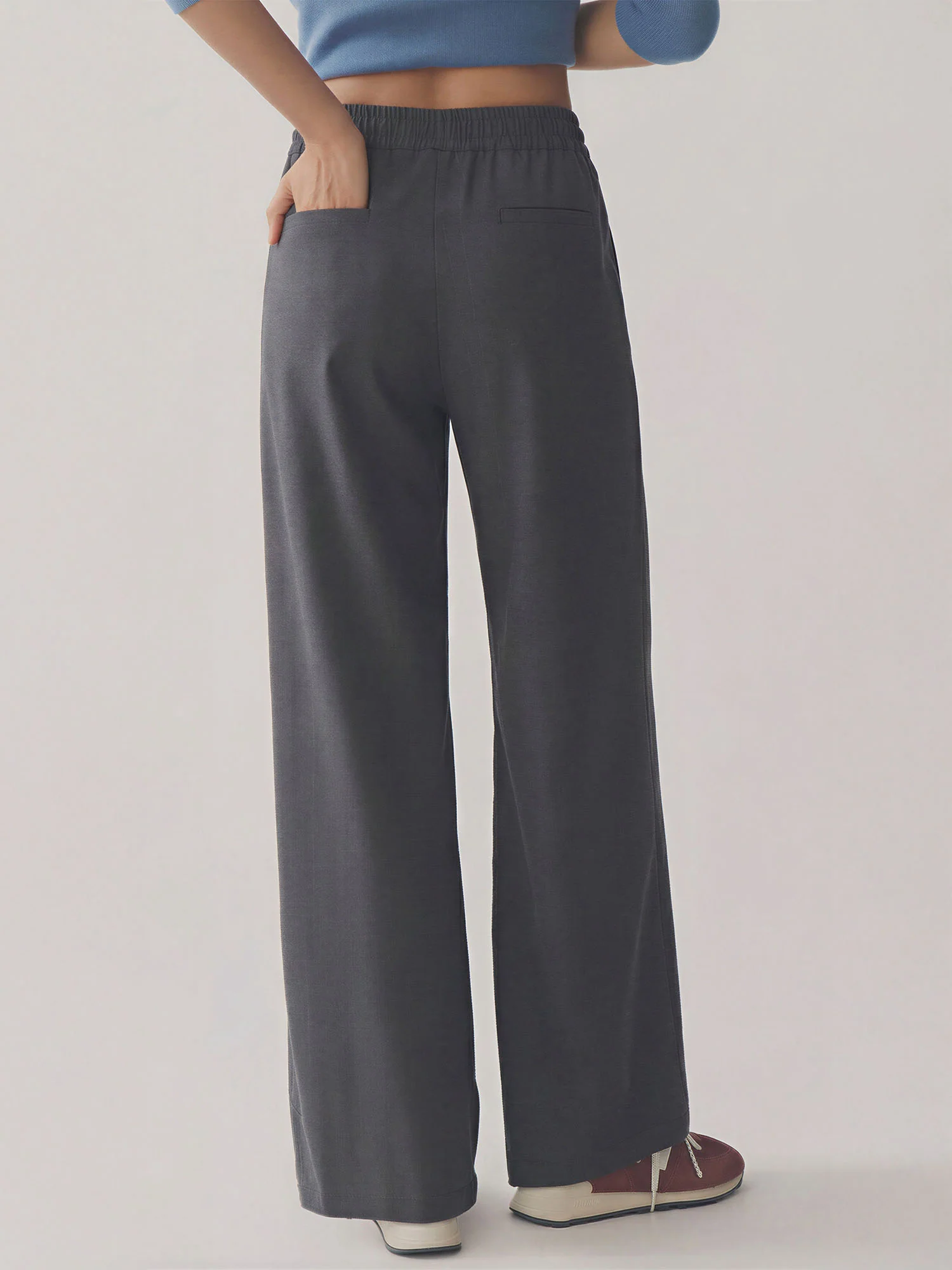 Tie Waist Pull On Suting Pants - Image 12