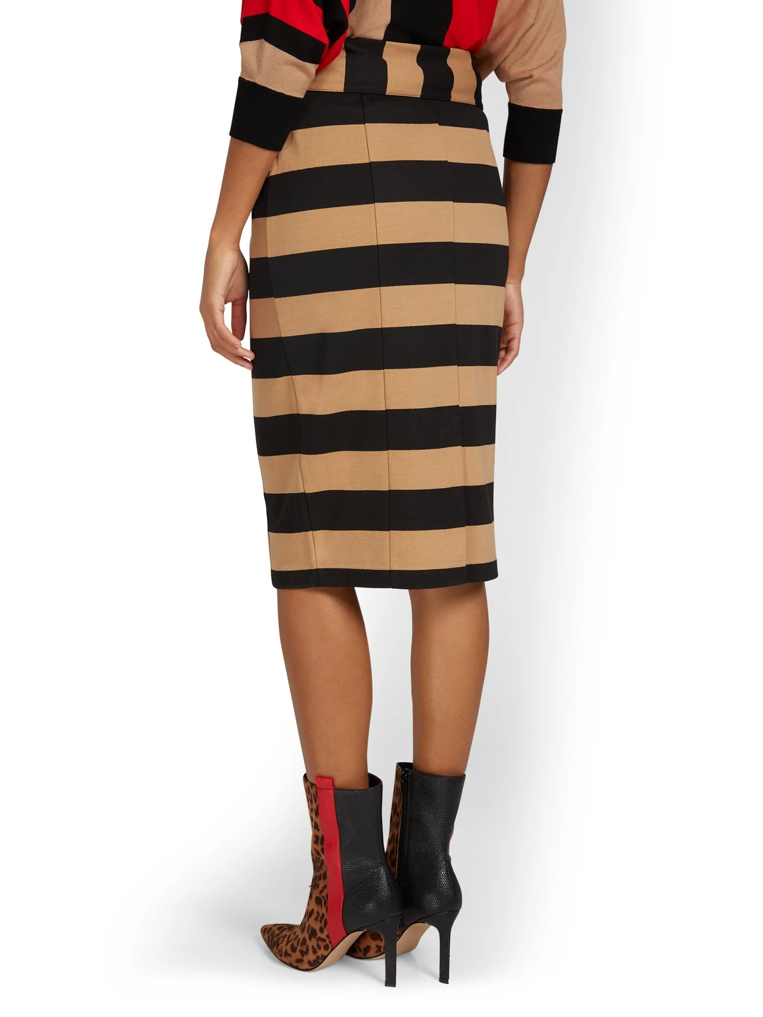 Tie-Waist Striped Ponte Skirt - Superflex - Image 3