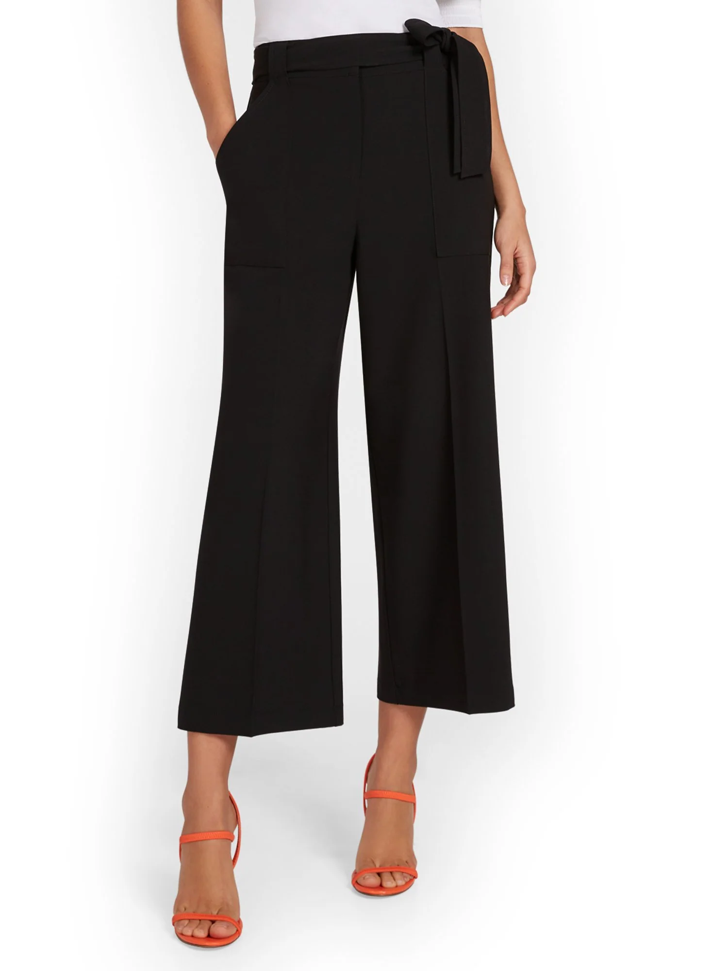 Tie-Waist Wide-Leg Capri Pant - Image 2