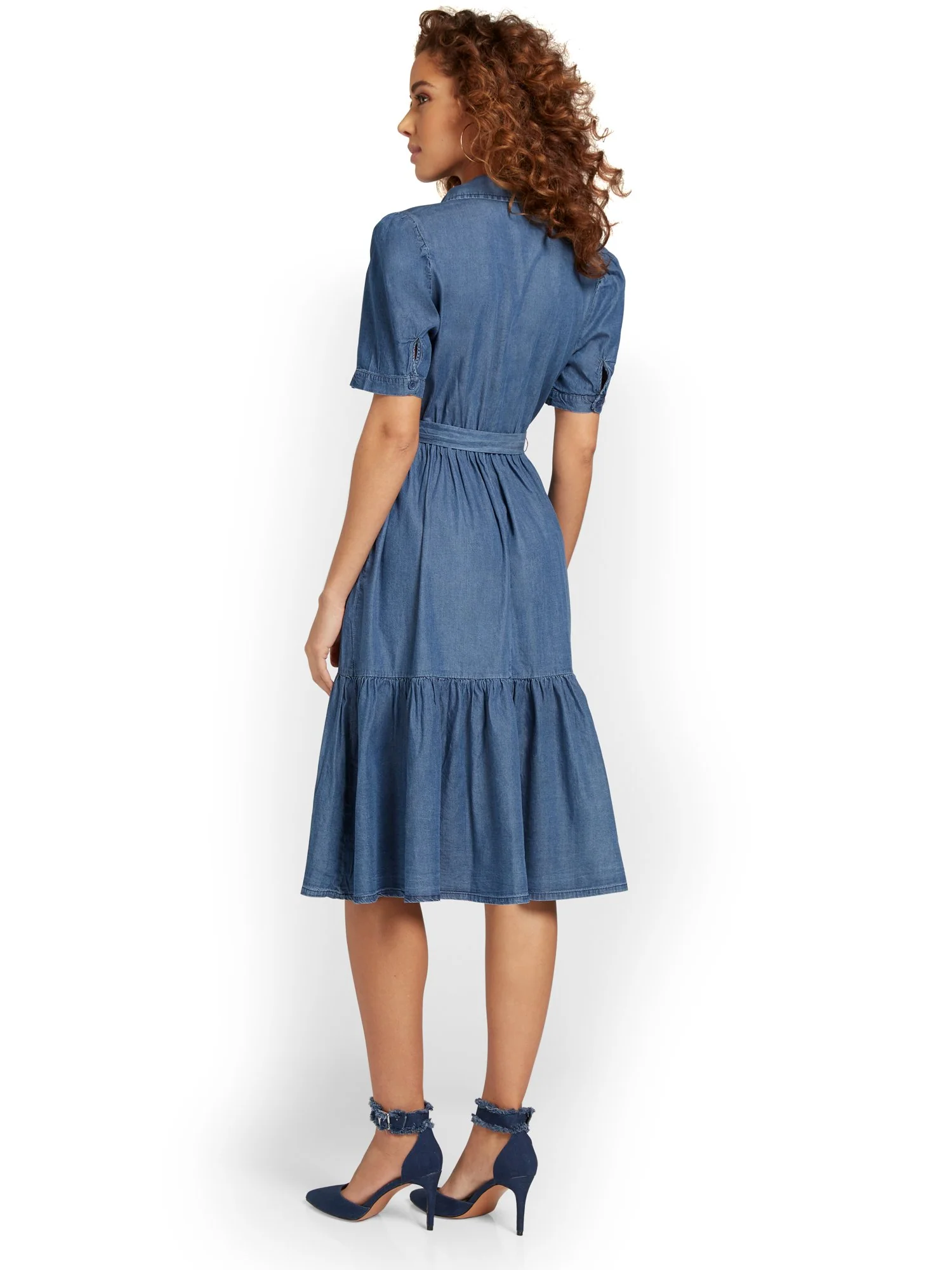 Tiered Denim Dress - Image 3
