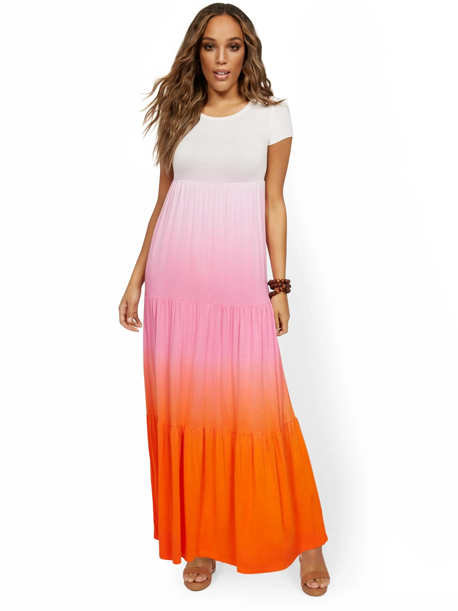 Tiered Ombre T-Shirt Maxi Dress - Image 2