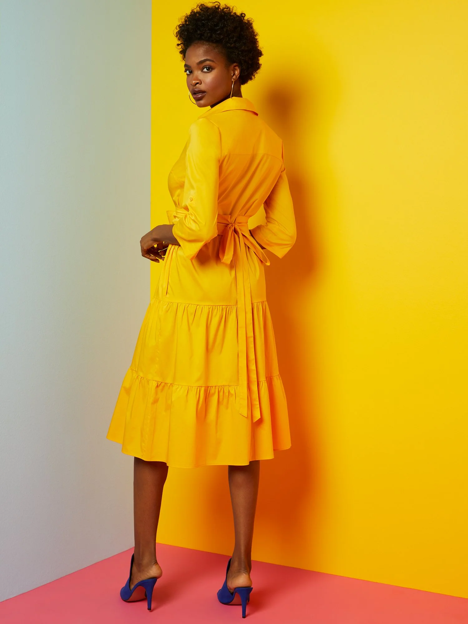 Tiered Poplin Dress - Image 3