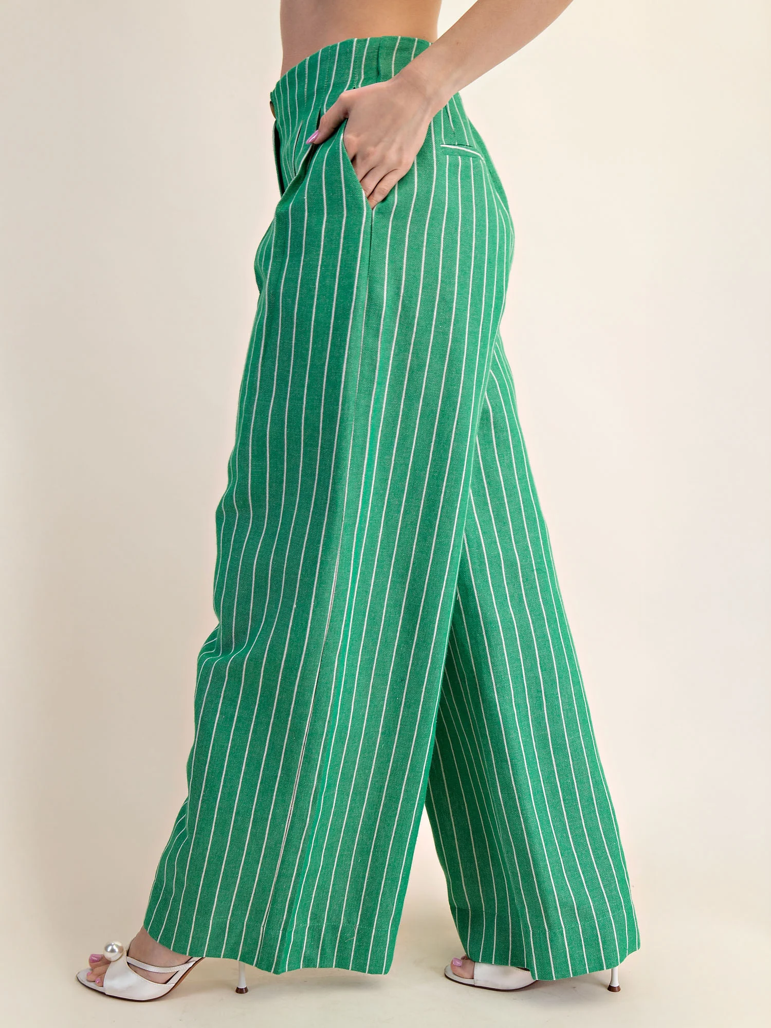 Tilda Pin Stripe Seamless Wide Leg Pant - Image 16