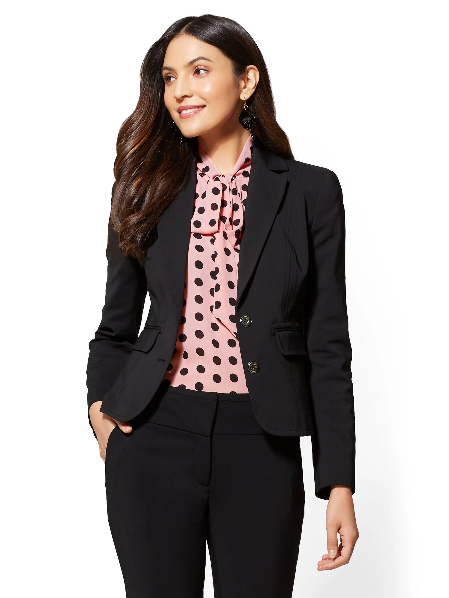 Topstitched Two-Button Jacket - All-Season Stretch - 7th Avenue - Image 2