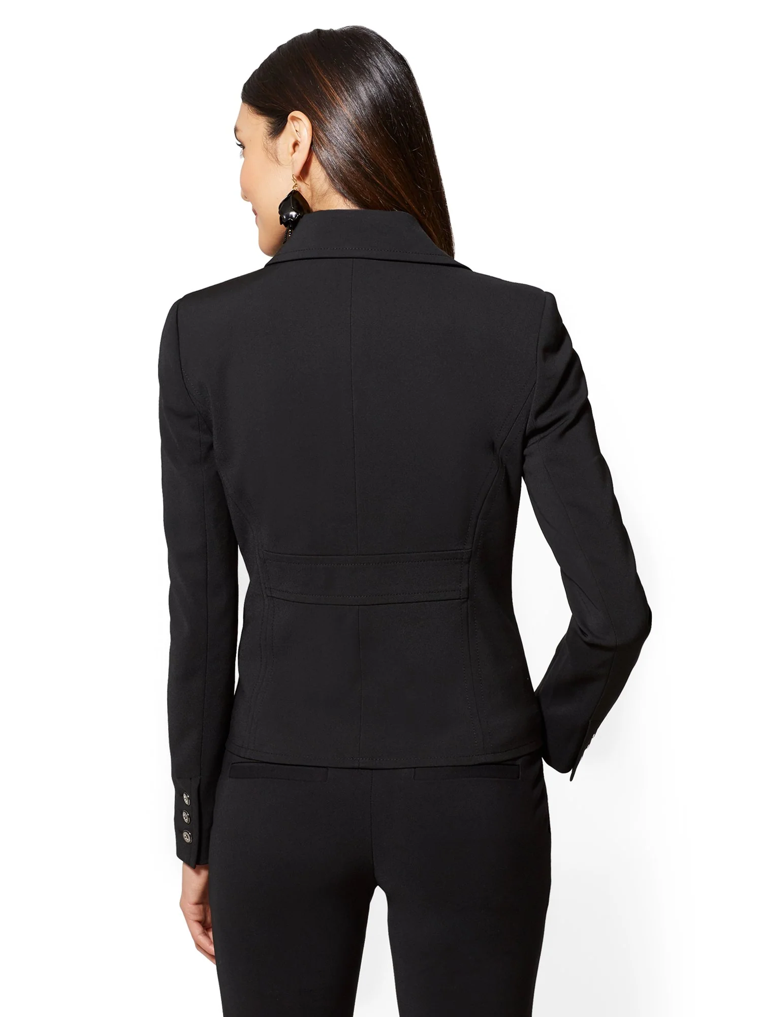 Topstitched Two-Button Jacket - All-Season Stretch - 7th Avenue - Image 3