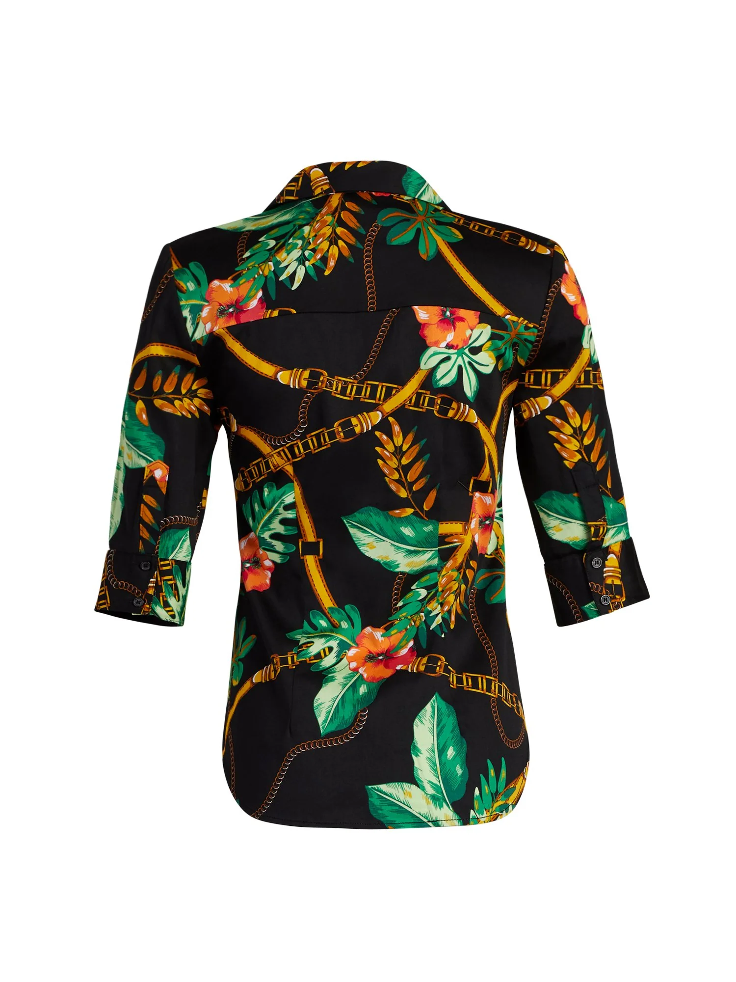 Tropical-Print Madison Stretch Shirt - Secret Snap - 7th Avenue - Image 3