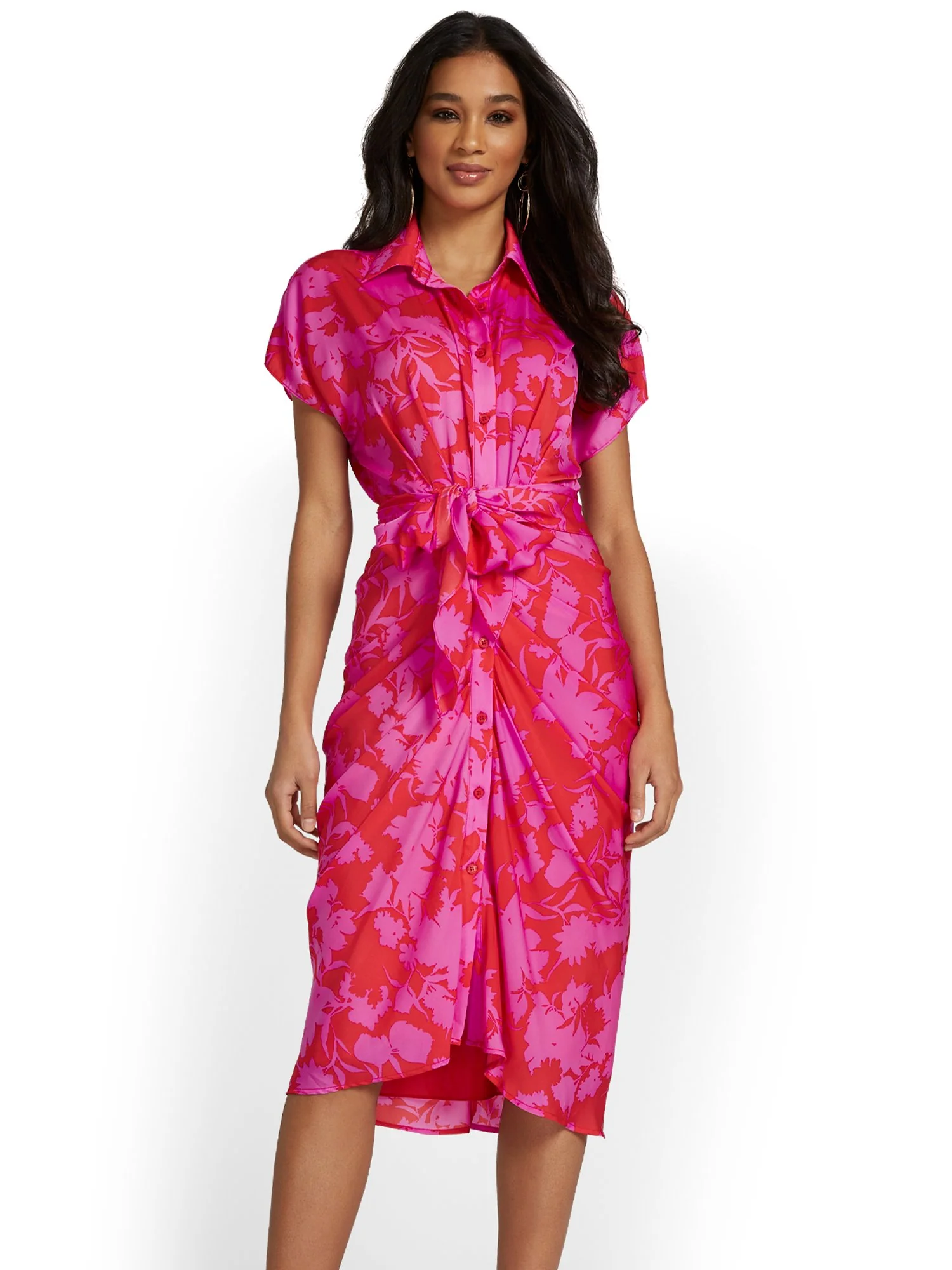 Do+Be Tropical-Print Shirred Shirtdress - Brands We Love
