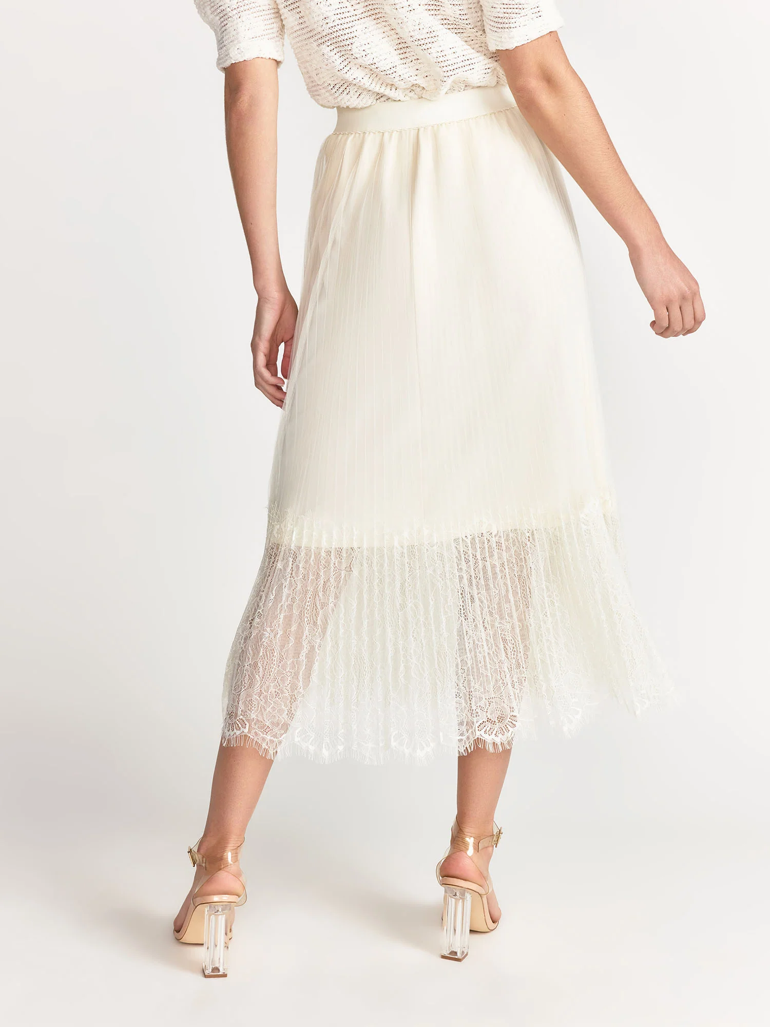 Lena Tulle Pleated Lace Trim Skirt - Brands We Love - Image 4