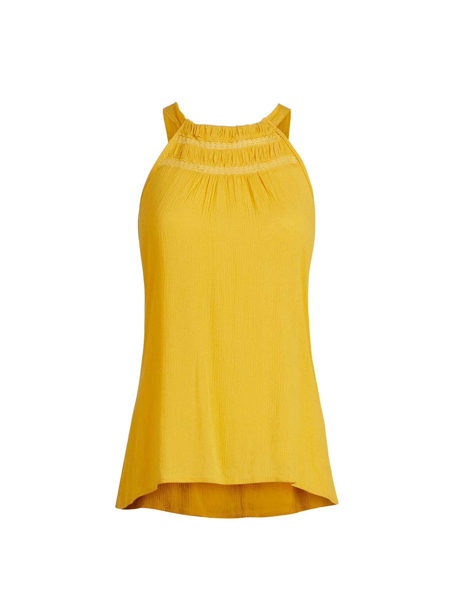 Tulip Yellow Shirred Halter Top