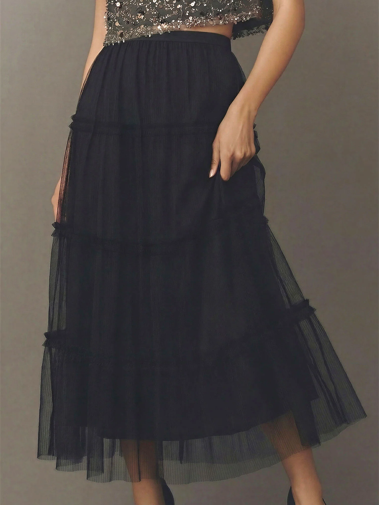 Tulle Tiered Maxi Skirt - Image 3