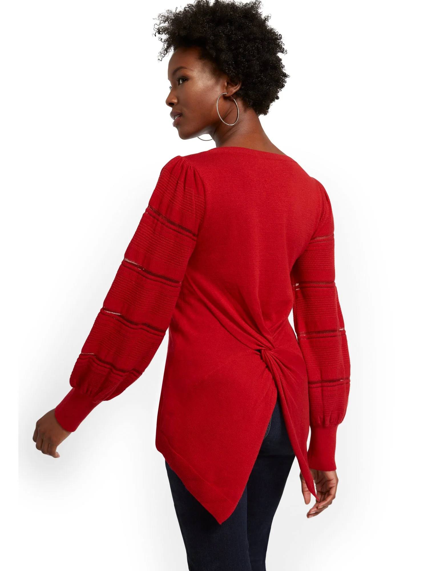 Twist-Back Tunic Sweater - Image 11