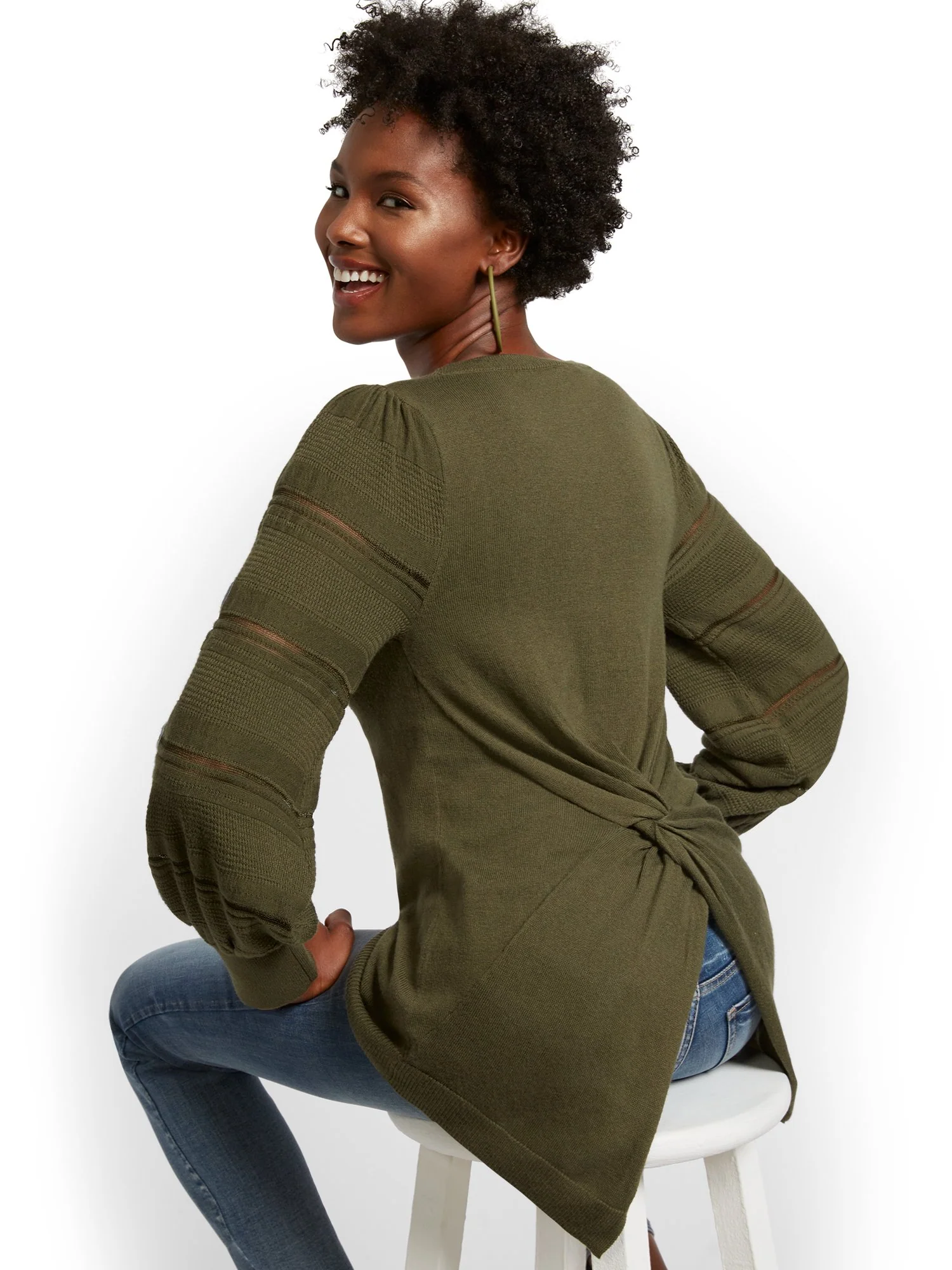 Twist-Back Tunic Sweater - Image 18