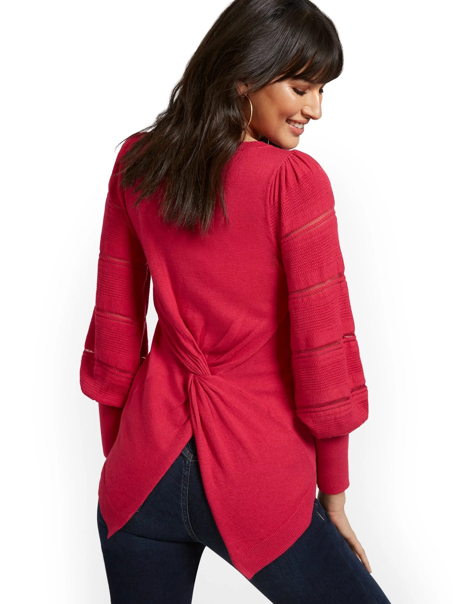 Twist-Back Tunic Sweater - Image 21