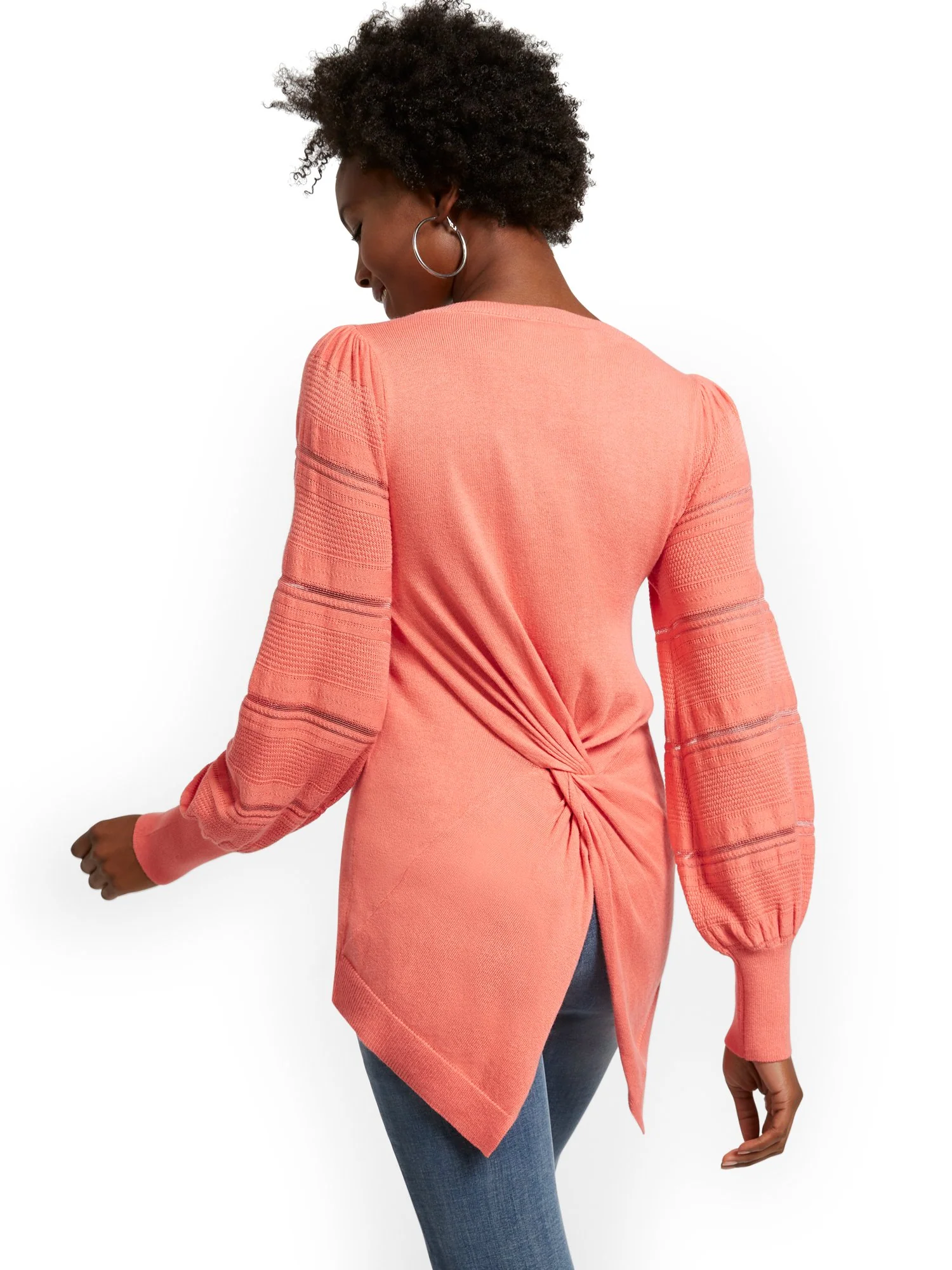 Twist-Back Tunic Sweater - Image 25