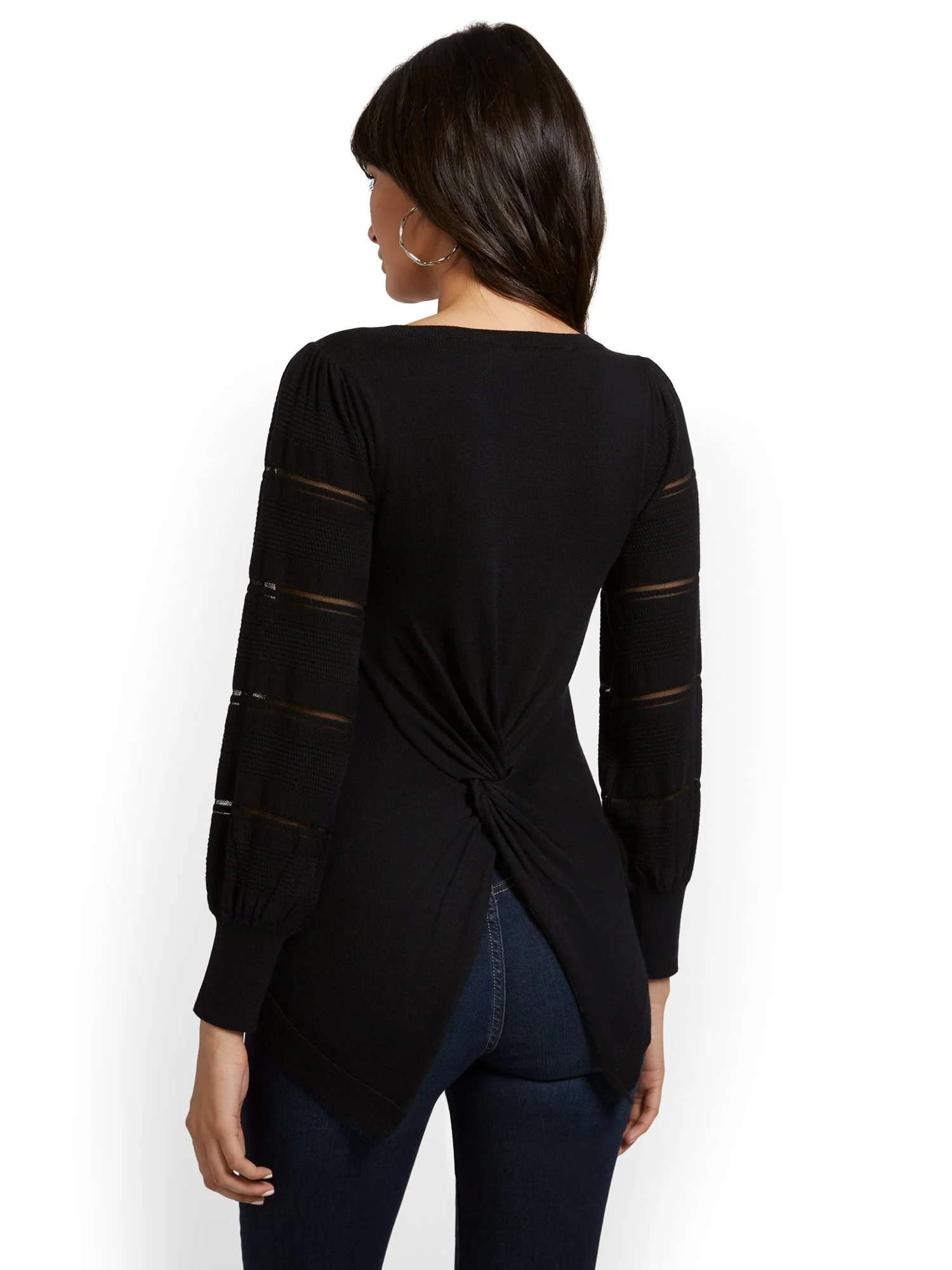 Twist-Back Tunic Sweater - Image 3