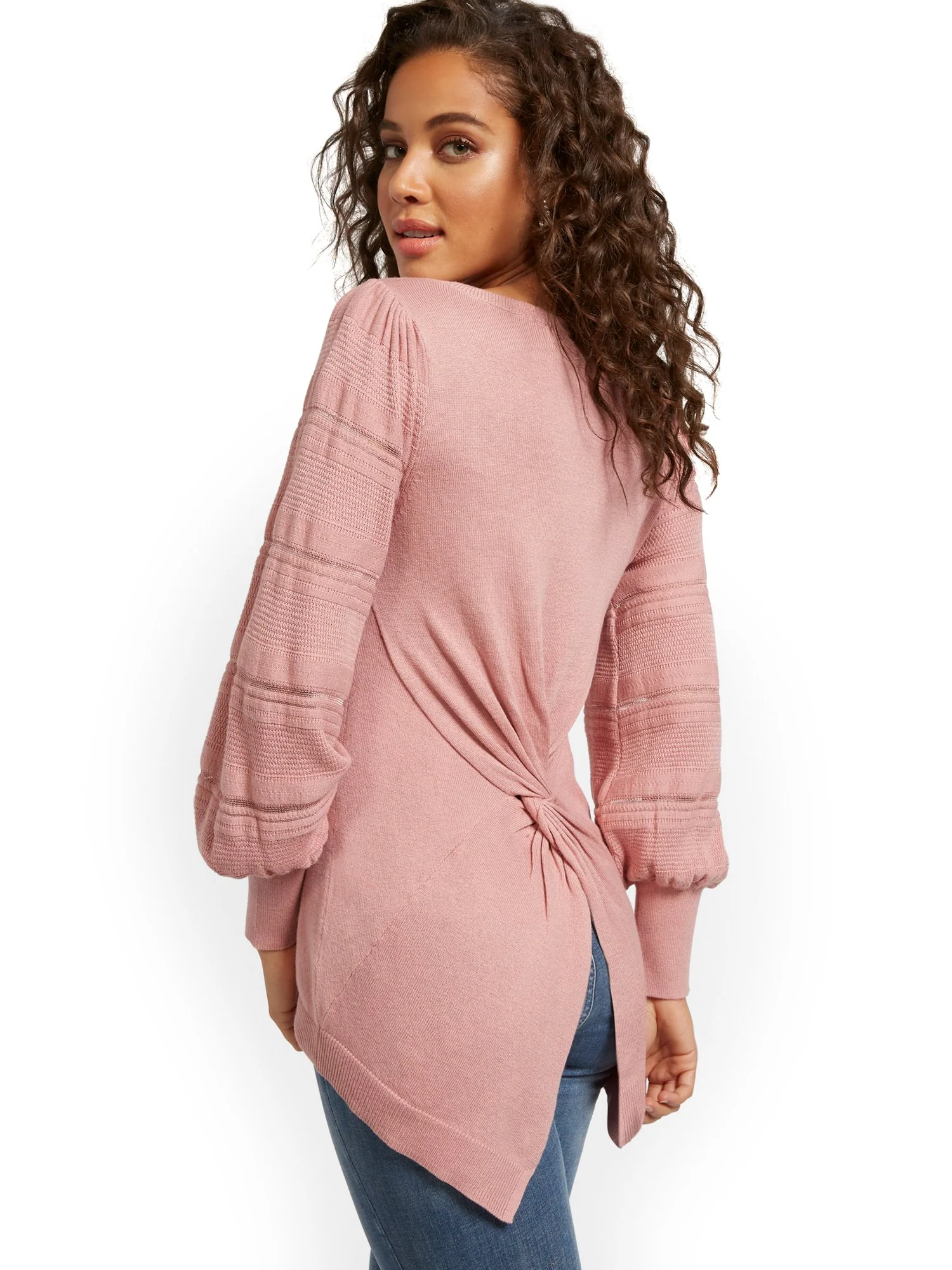 Twist-Back Tunic Sweater - Image 9