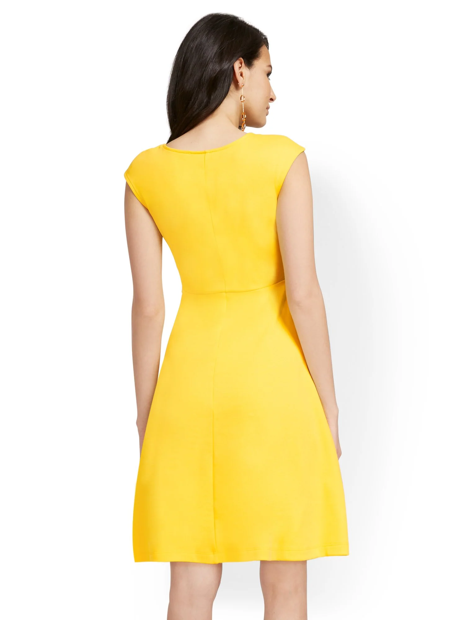 Twist-Front Fit and Flare Dress - City Knits - Image 3