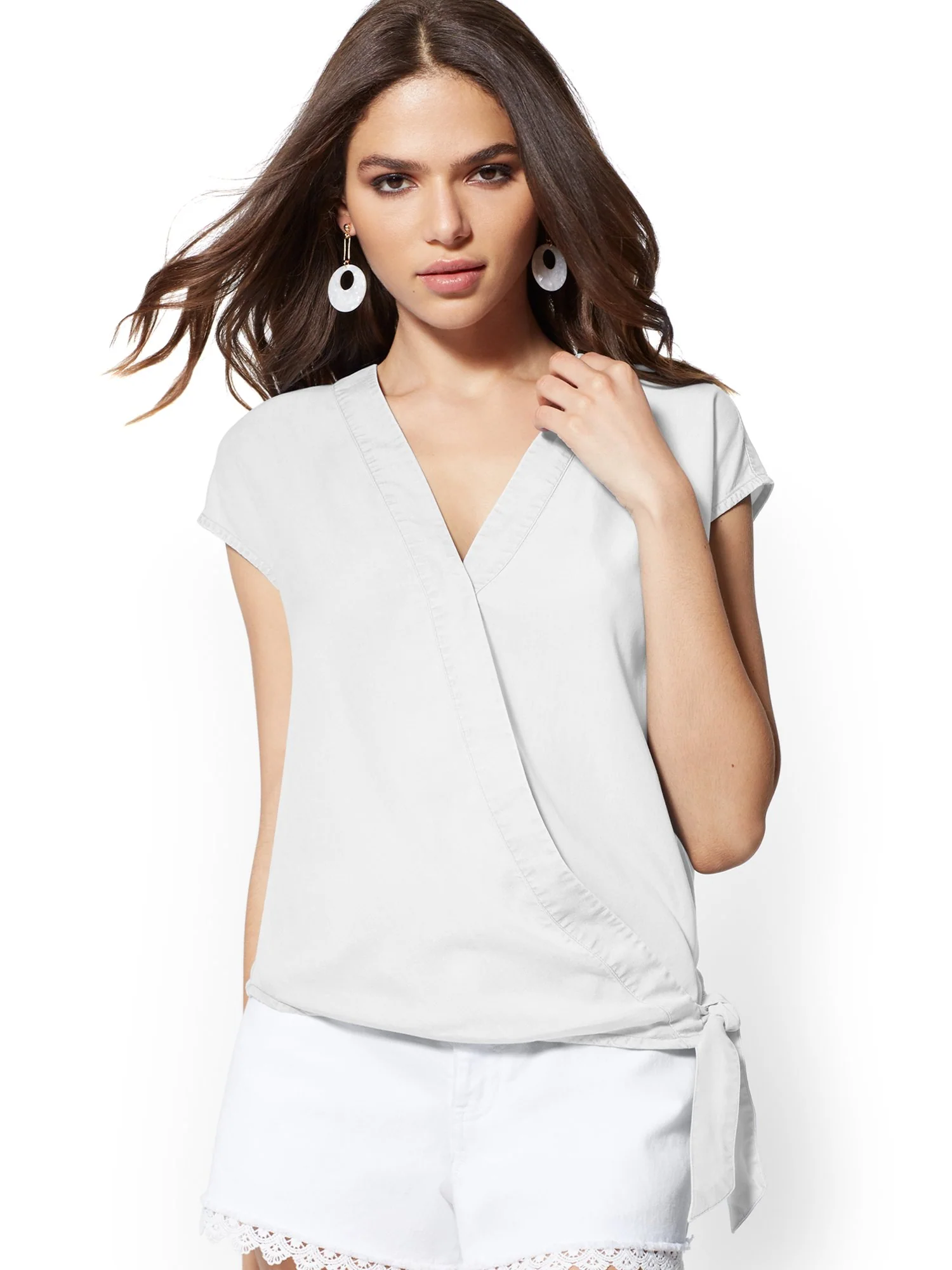 Ultra-Soft Chambray Wrap Shirt - Image 4