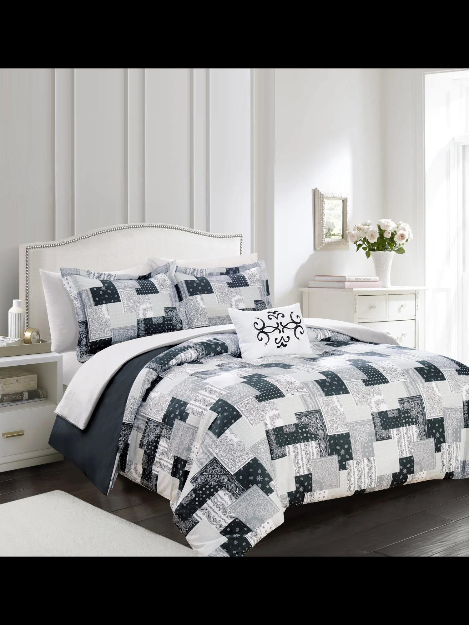 Utopia Reversible Twin-Size 3-Piece Duvet Set - NY&C x Chic Home