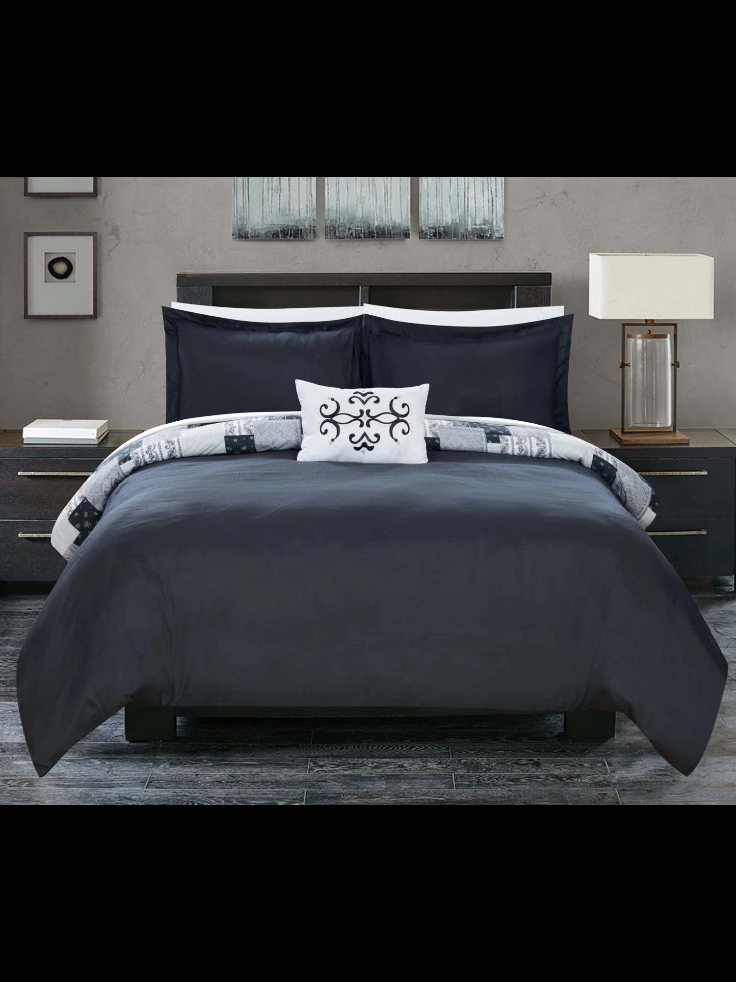 Utopia Reversible Twin-Size 3-Piece Duvet Set - NY&C x Chic Home - Image 3