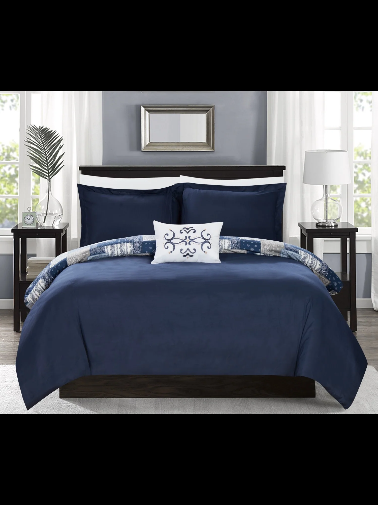 Utopia Reversible Twin-Size 3-Piece Duvet Set - NY&C x Chic Home - Image 8