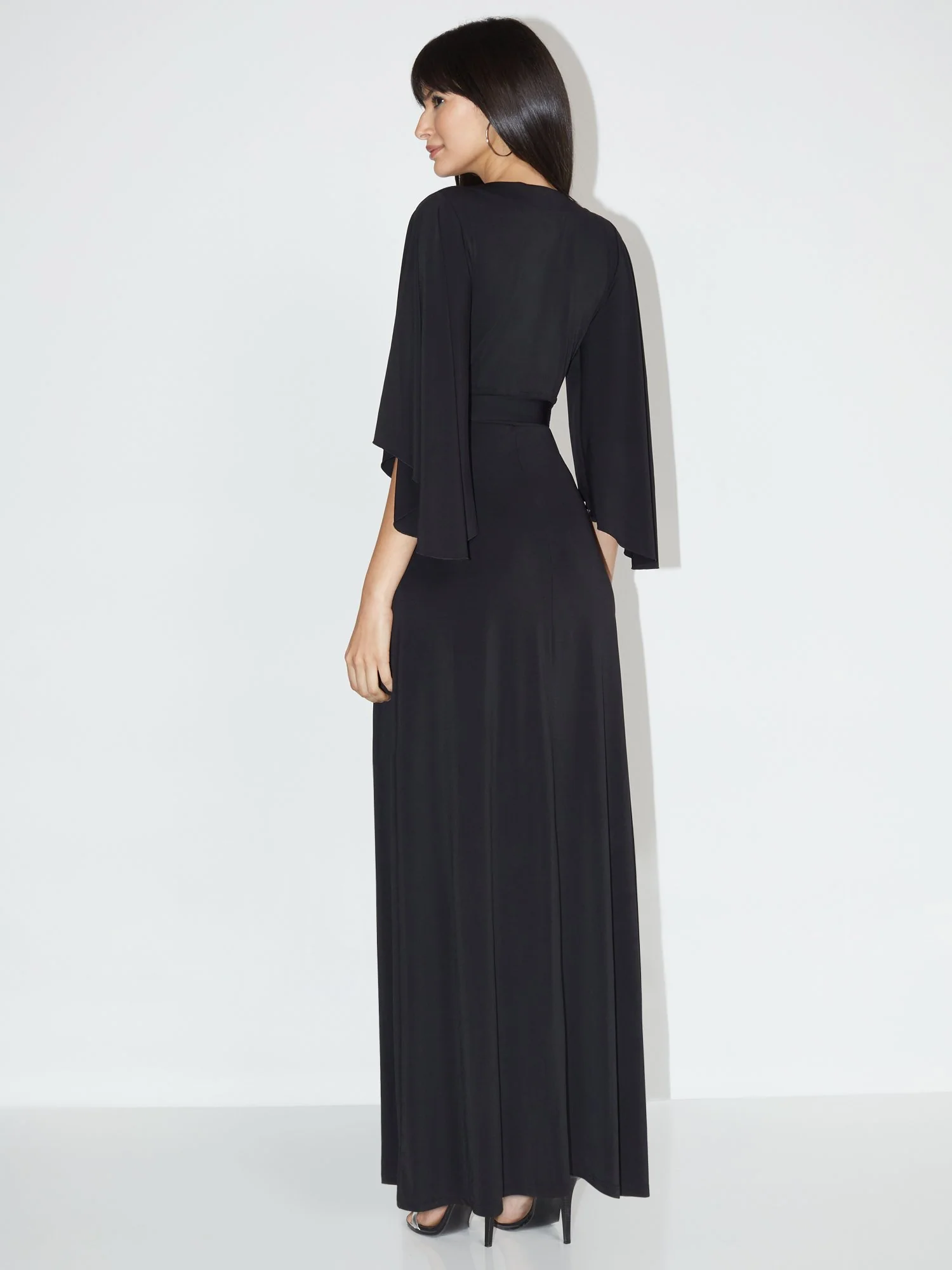 V-Neck Bell-Sleeve Kimono Maxi Dress - NY&C Style System - Image 3