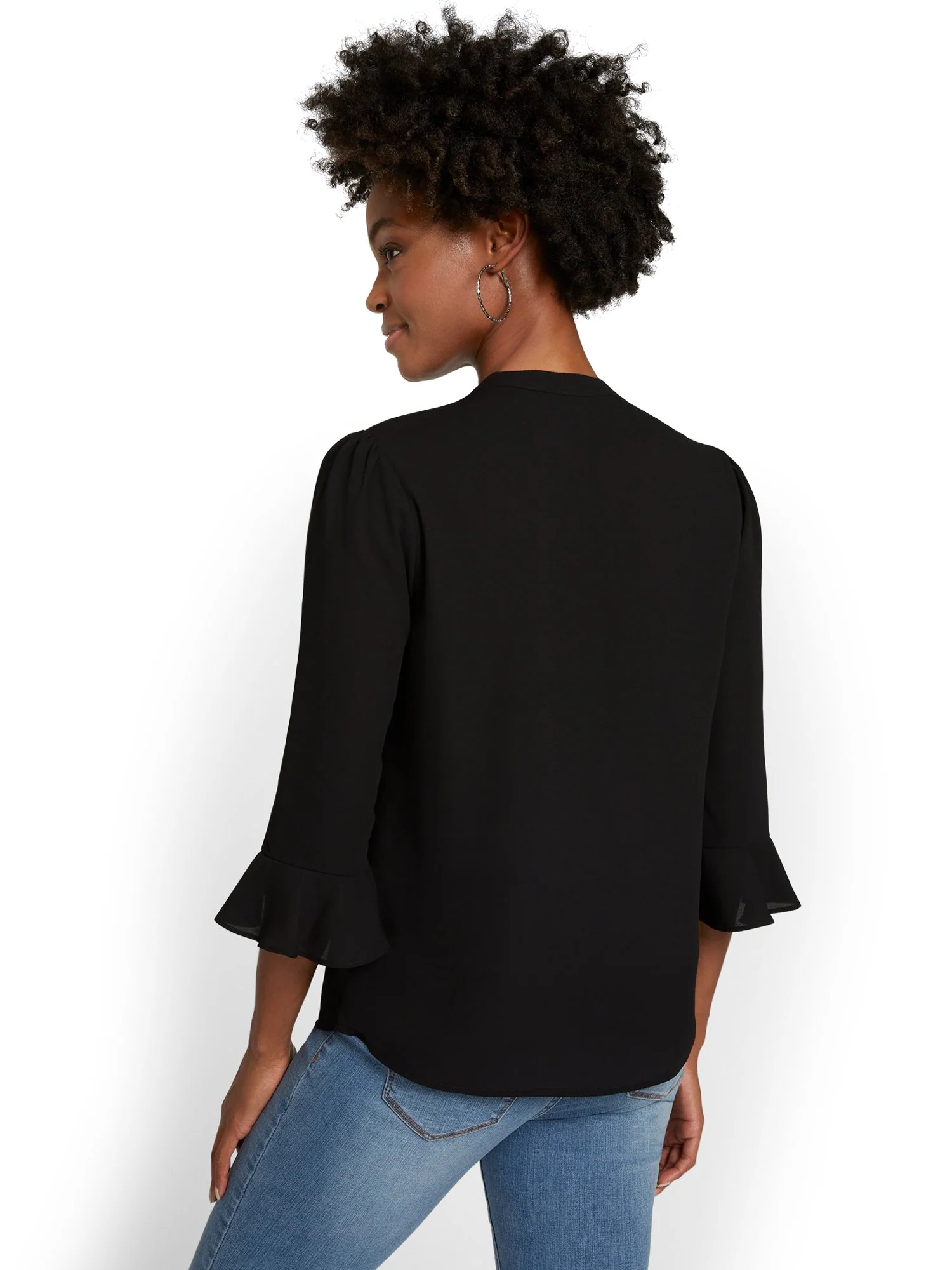V-Neck Bell-Sleeve Top - Image 3