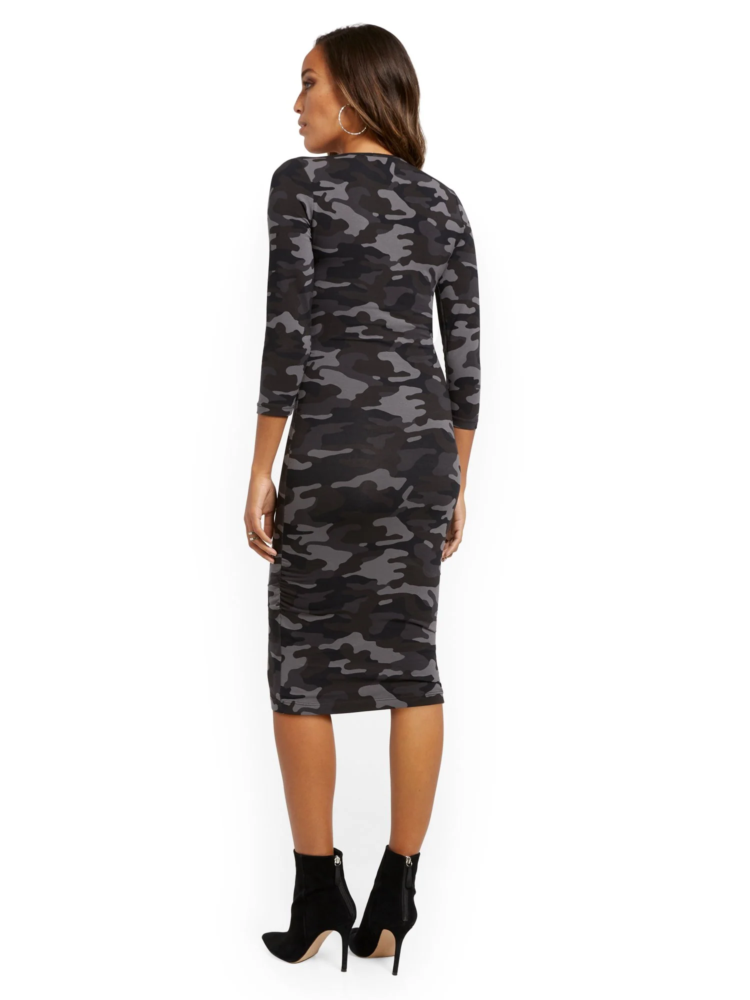 V-Neck Camo-Print Midi Dress - Everyday Collection - Image 3