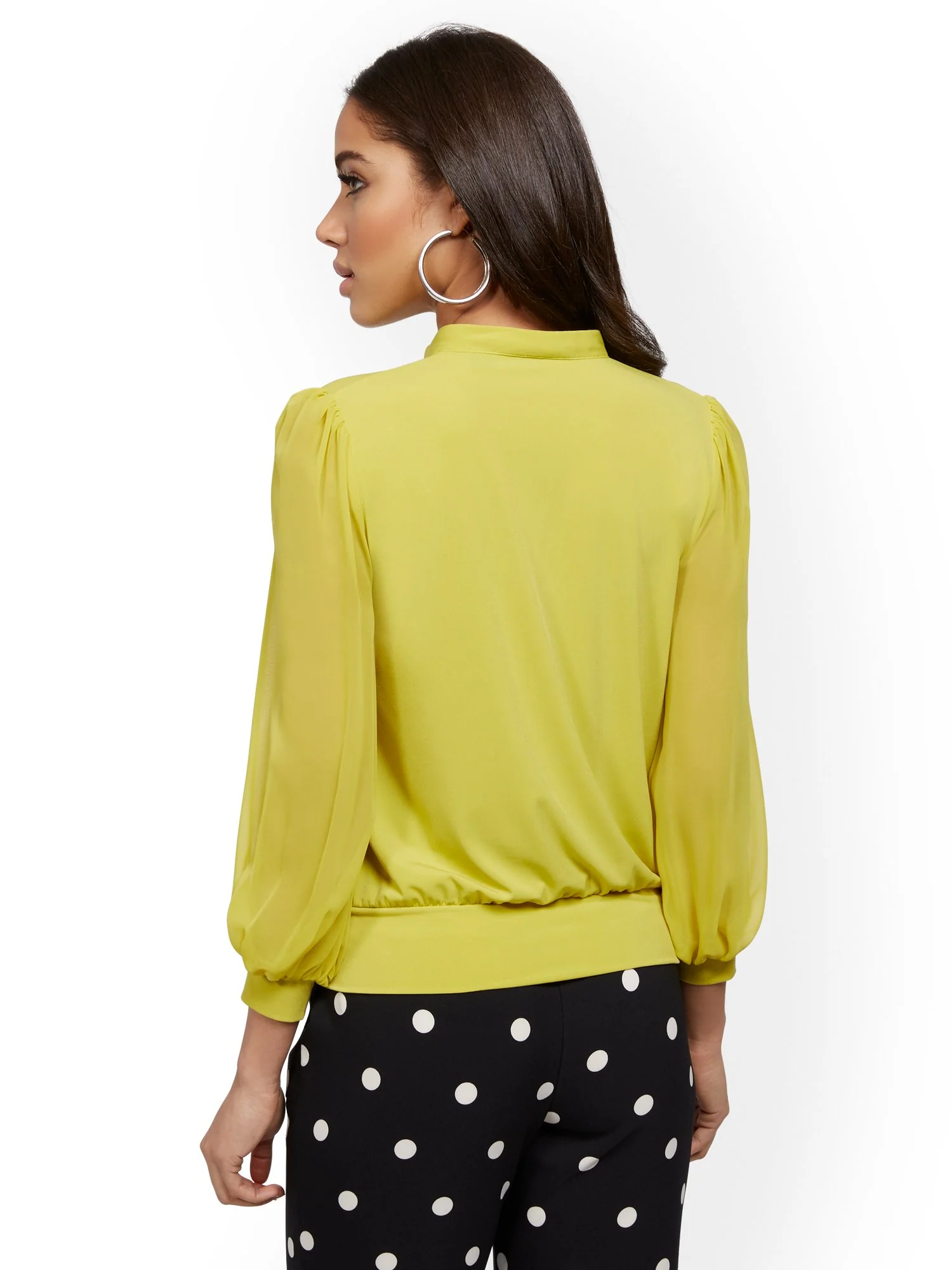 V-Neck Chiffon-Sleeve Top - 7th Avenue - Image 12